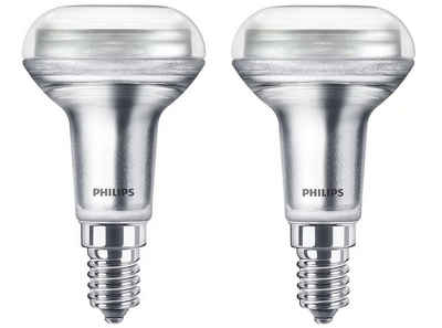 Philips LED-Leuchtmittel 2er Philips LED E14 R50 2,8W = 40W Refektor 36° 210lm Warmweiß 2700K, E14, Warmweiß