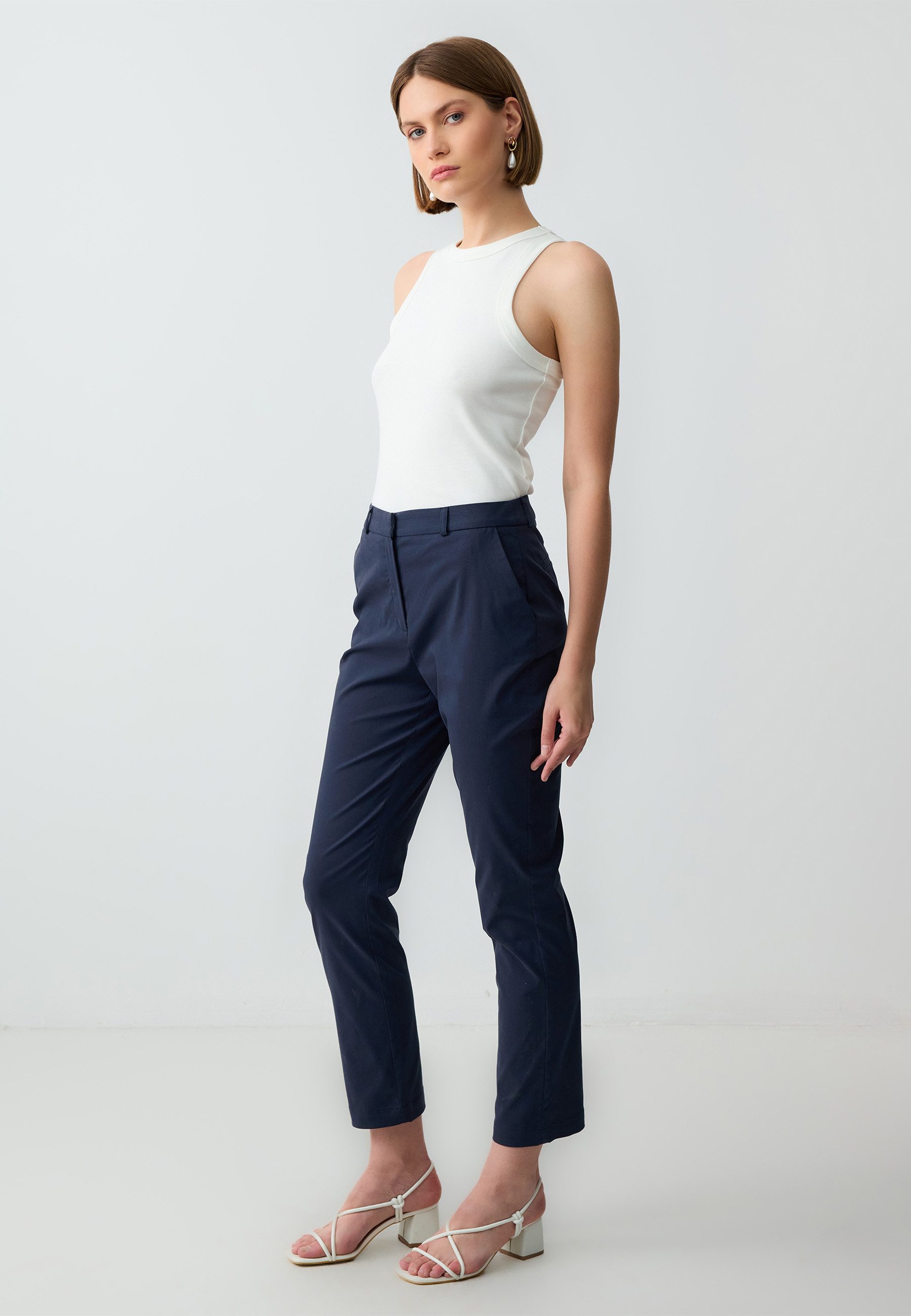 Jimmy Key Chinohose Geweven marineblauwe broek