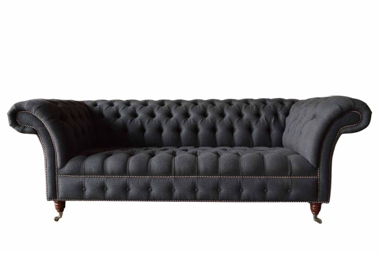 Chesterfield-Sofa Graues Sofa mit Chesterfield-Design und hochwertiger Polsterung