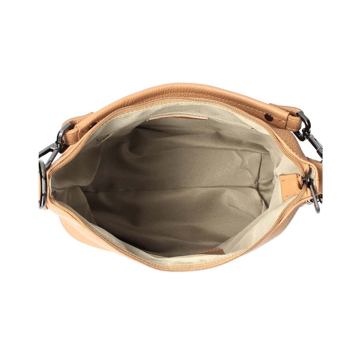 ITALYSHOP24 Schultertasche Made in Italy Damen Leder Tasche Shopper Umhängetasche Crossbody Bag, 5* LEICHT SICHER SMART MODERN & EDEL CITY HOBO BAG unterm Arm tragbar