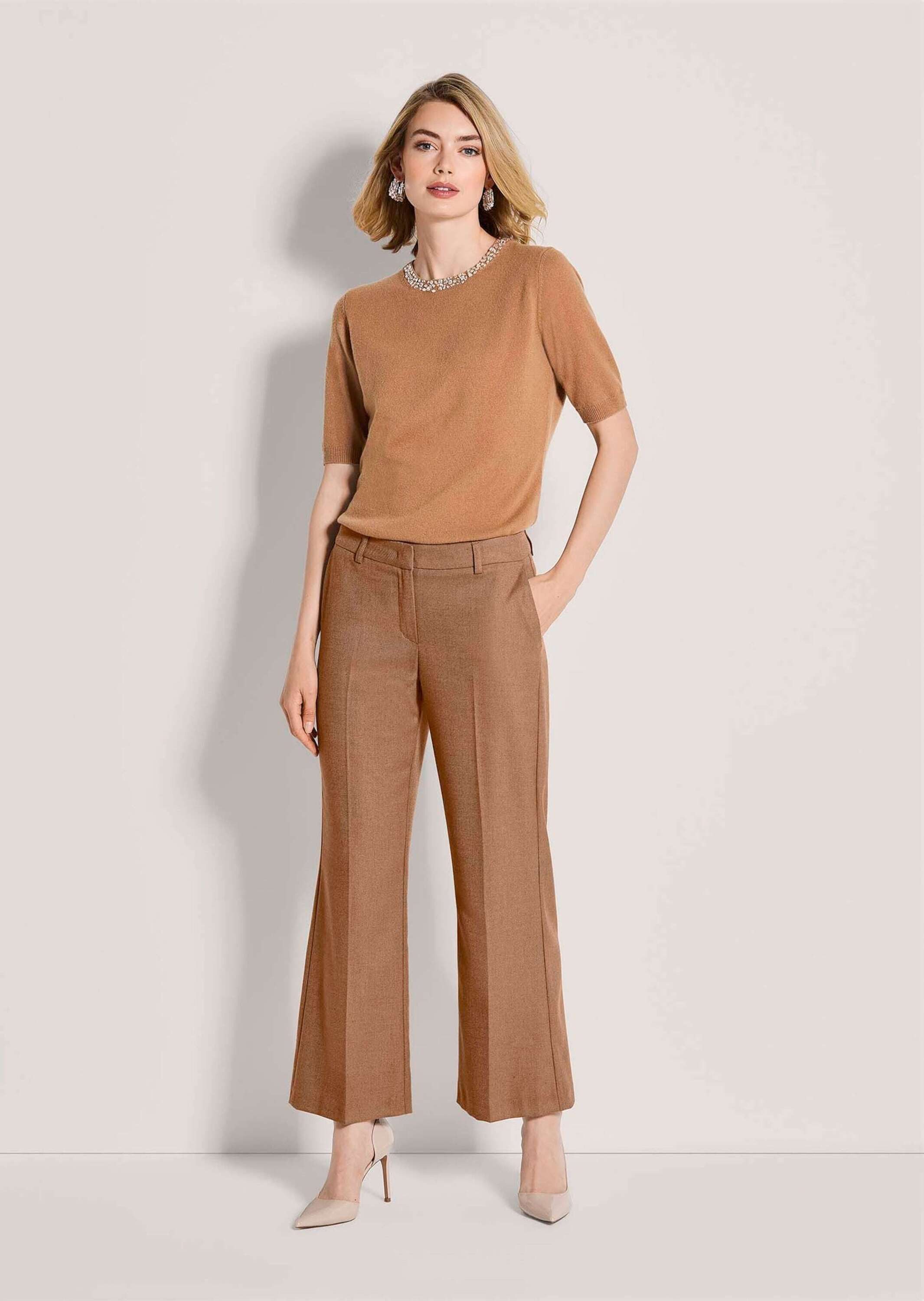 MADELEINE Stoffhose Kurzgröße: Jerseyhose mit Bügelfalten Stoffhose mit For günstig online kaufen