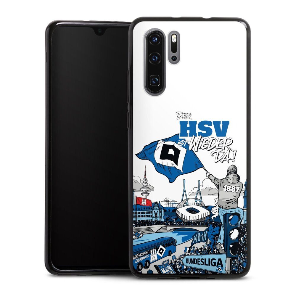 DeinDesign Handyhülle Hamburger SV Offizielles Lizenzprodukt Aufstieg, Huawei P30 Pro New Edition Silikon Hülle Bumper Case Handy Schutzhülle