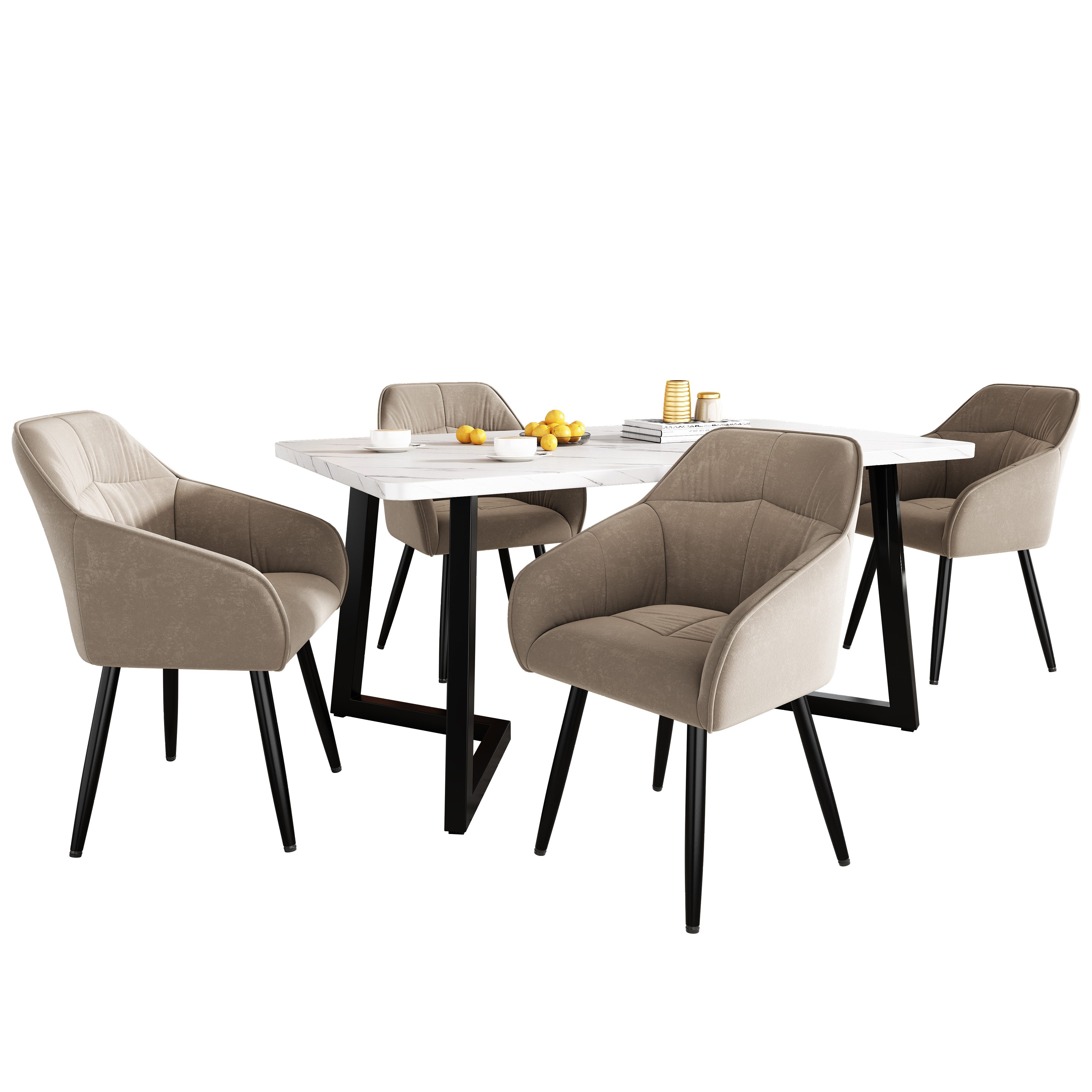 Sweiko Essgruppe Moderner Küchentisch Set, (Polsterstuhl günstig online kaufen