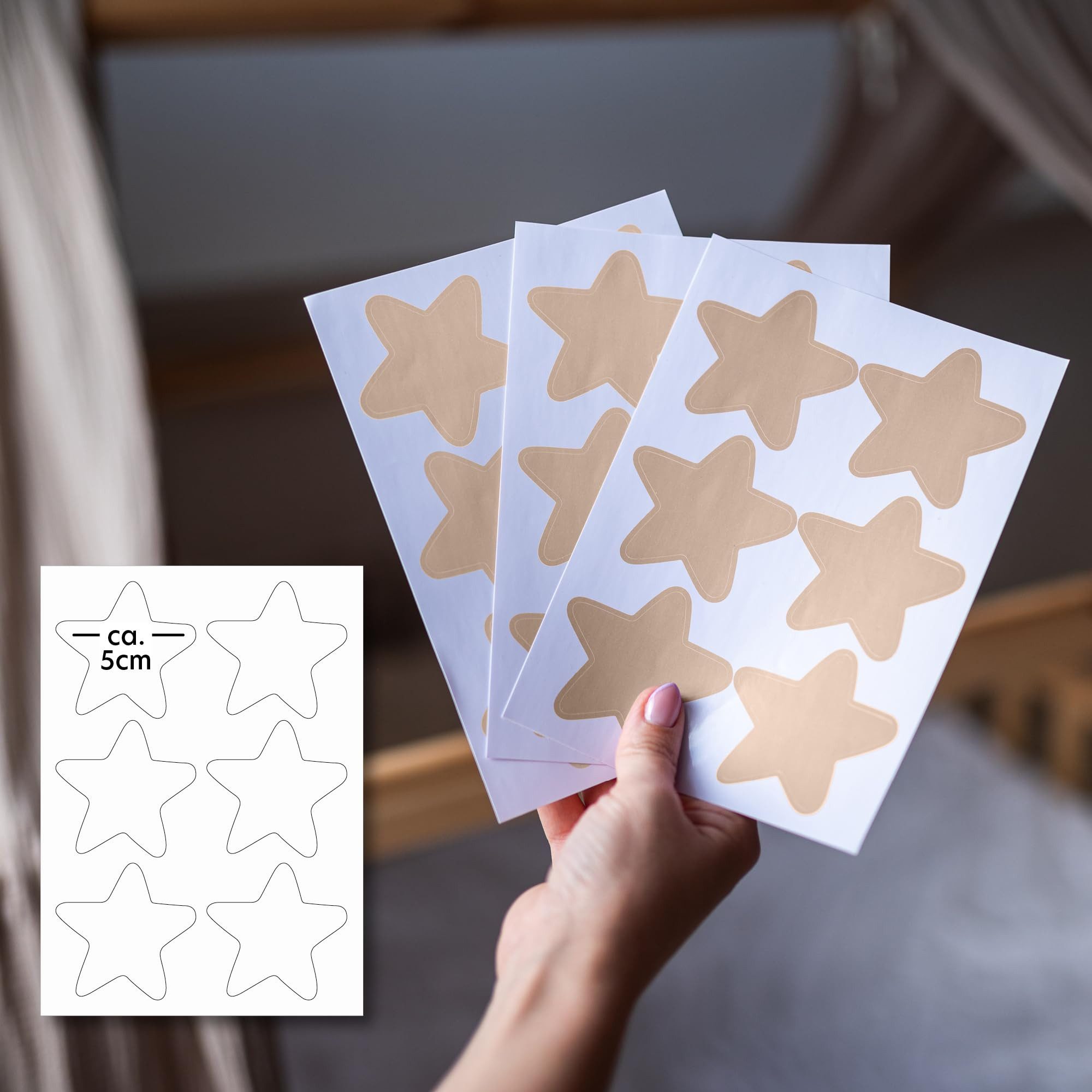 lilimaus Wandsticker Herzen, Sterne & Punkte selbstklebend - Deko fürs Kinderzimmer (36 St), Herzen, Sterne oder Punkte - 36er- & 132er-Set, ablösbar