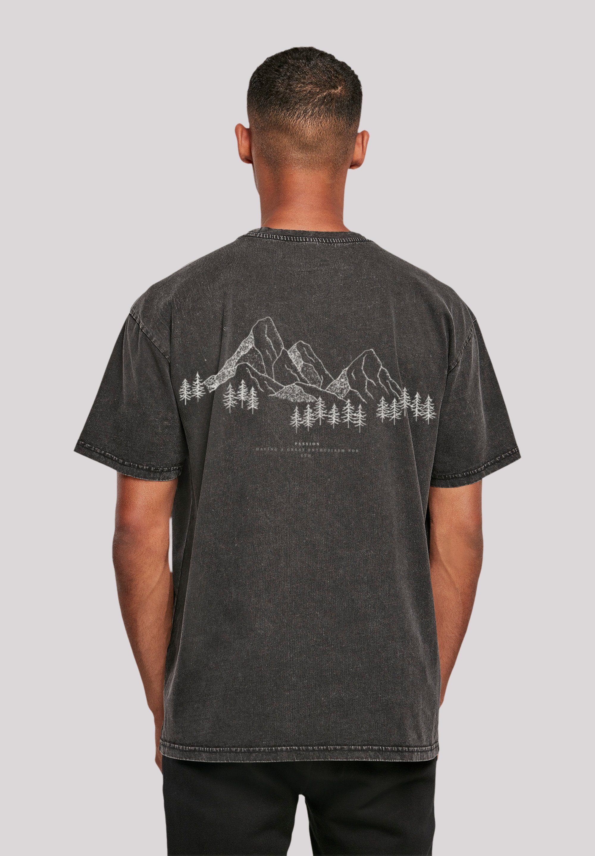 F4NT4STIC T-Shirt Mountain Berg Print schwarz