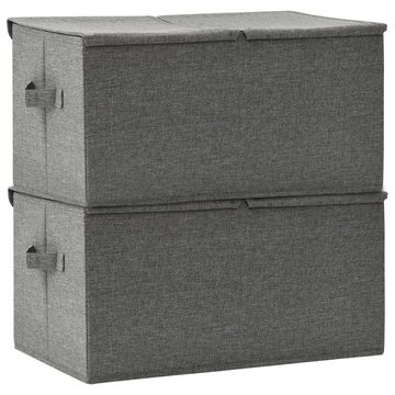 vidaXL Aufbewahrungsbox Aufbewahrungsboxen 2 Stk Stoff 50x30x25 cm Anthrazit
