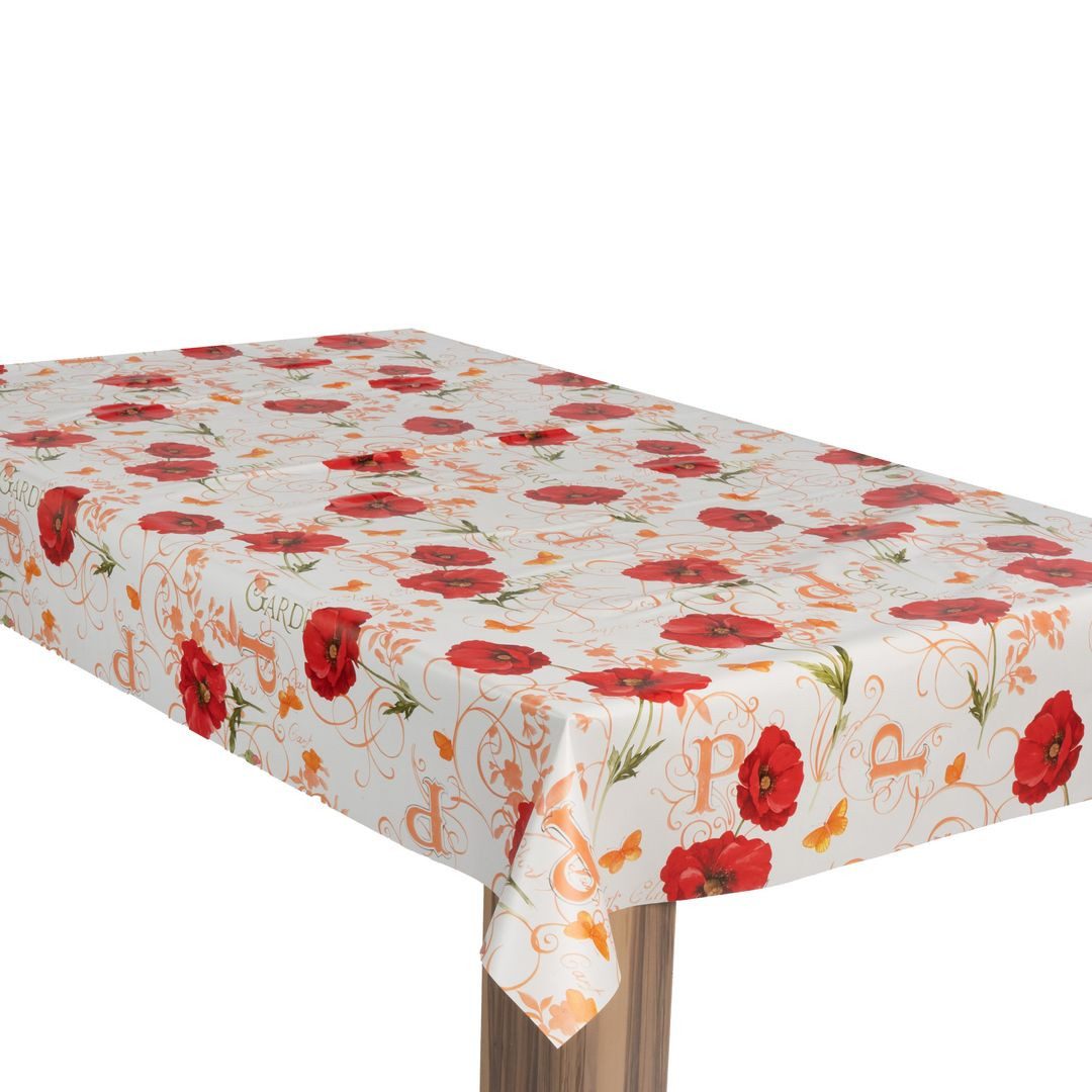 laro Tischdecke Wachstuch-Tischdecke Gartentischdecke Mohnblume Helvetica günstig online kaufen