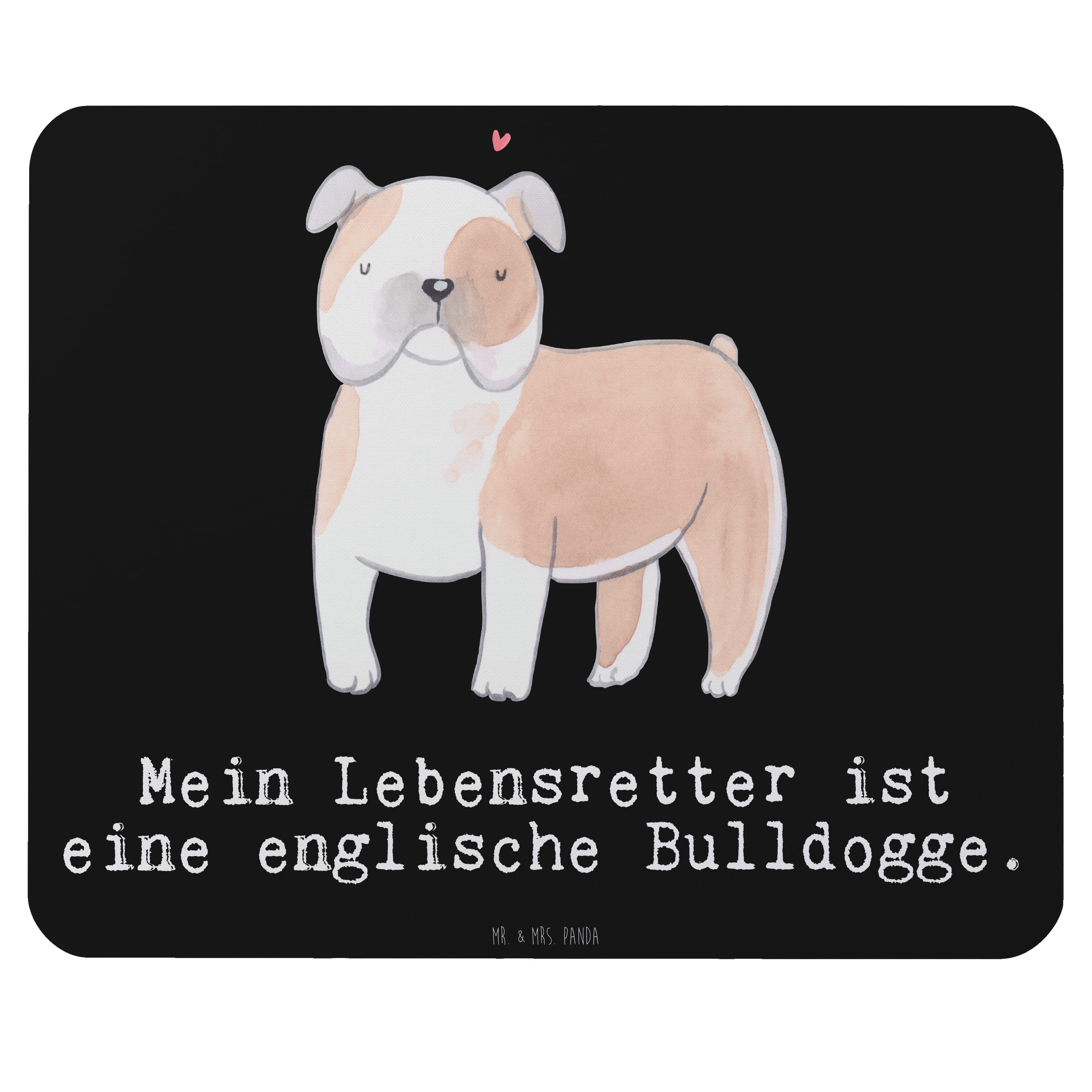 Mr. & Mrs. Panda Mauspad Englische Bulldogge Lebensretter - Schwarz - Geschenk, Einzigartiges (1-St), Ergonomisch geformt
