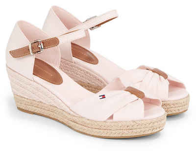 Tommy Hilfiger BASIC OPEN TOE MID WEDGE Keilsandalette, Sommerschuh, Sandale, Keilabsatz, mit geschlossener Fersenkappe