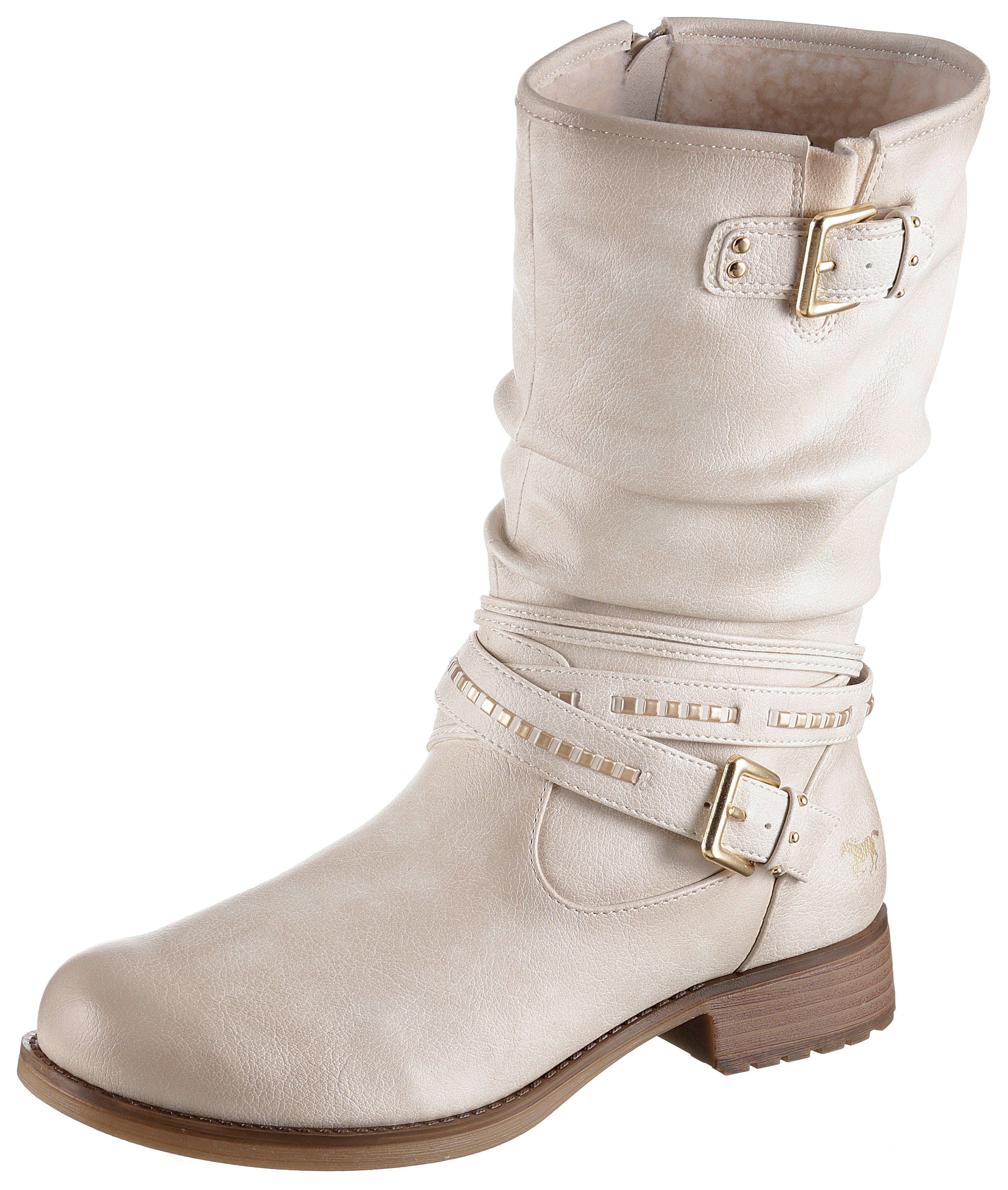 Mustang Shoes Winterstiefel mit Zierschnallen am slouchy Schaft