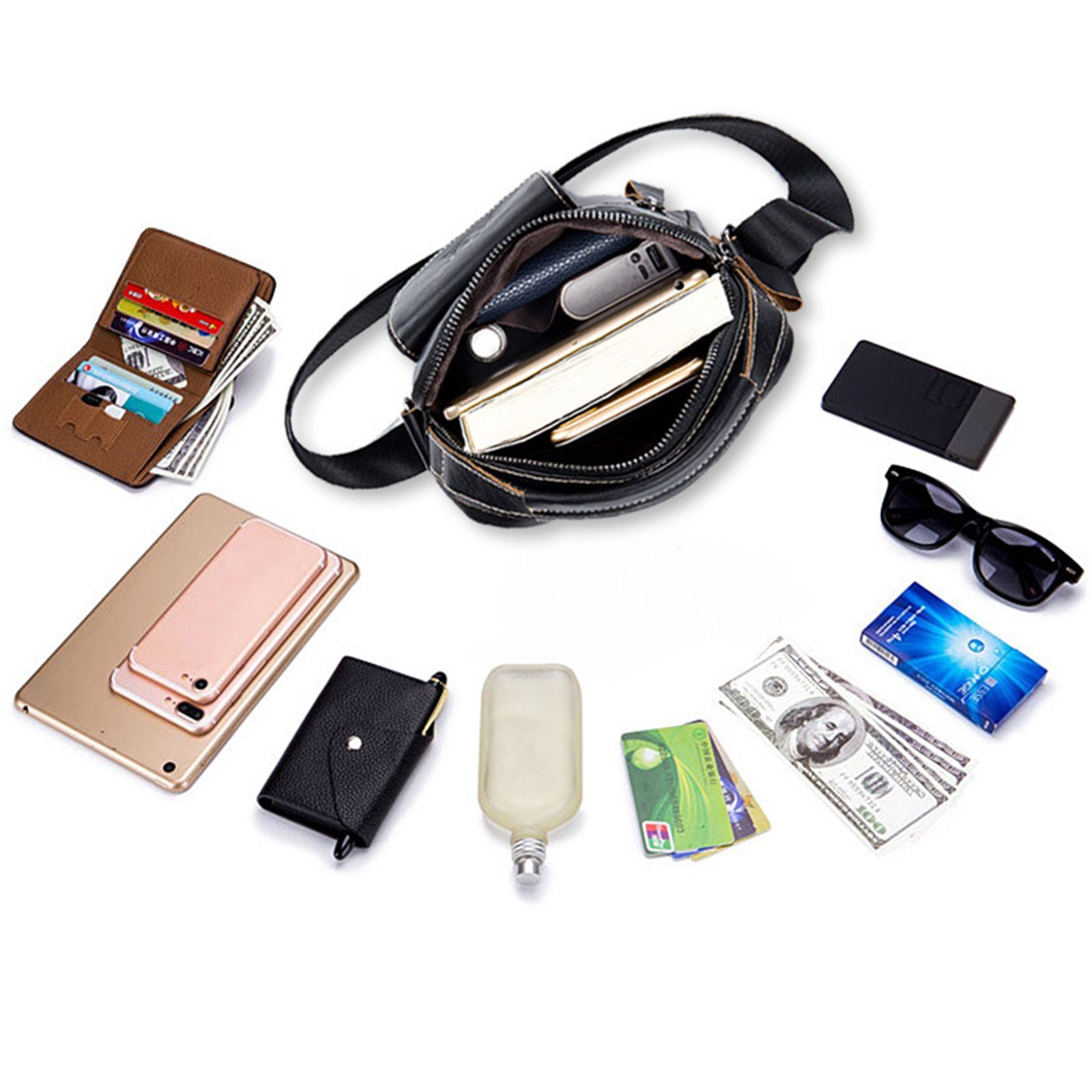 OKWISH Umhängetasche Henkeltasche Aktentasche Tragetasche Vintage Tasche (Arbeitstasche mit Griff Schultergurt, Bürotasche, Kunstledertasche, Unitasche, Freizeittasche), für Büro Schule Shopping City Geschenkidee Alltag usw.