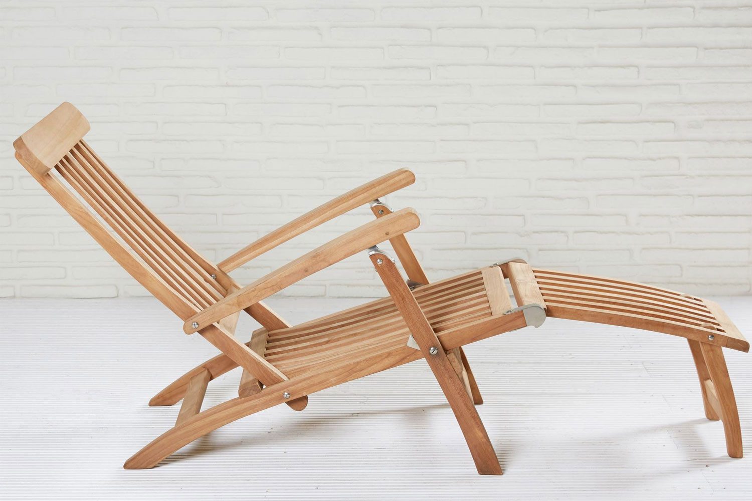 dasmöbelwerk Gartenstuhl Gartenliege Colorado Deckchair klappbar Teak Natur 160x59x88 cm