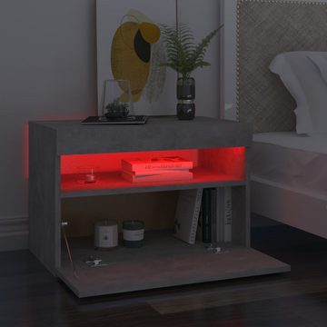 vidaXL Nachttisch Nachttisch mit LED-Leuchten Betongrau 60x35x40 cm (1-St)