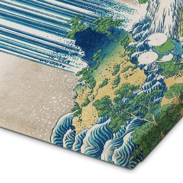 Posterlounge Leinwandbild Katsushika Hokusai, Der Yoro-Wasserfall in der Provinz Mino, Wohnzimmer Malerei