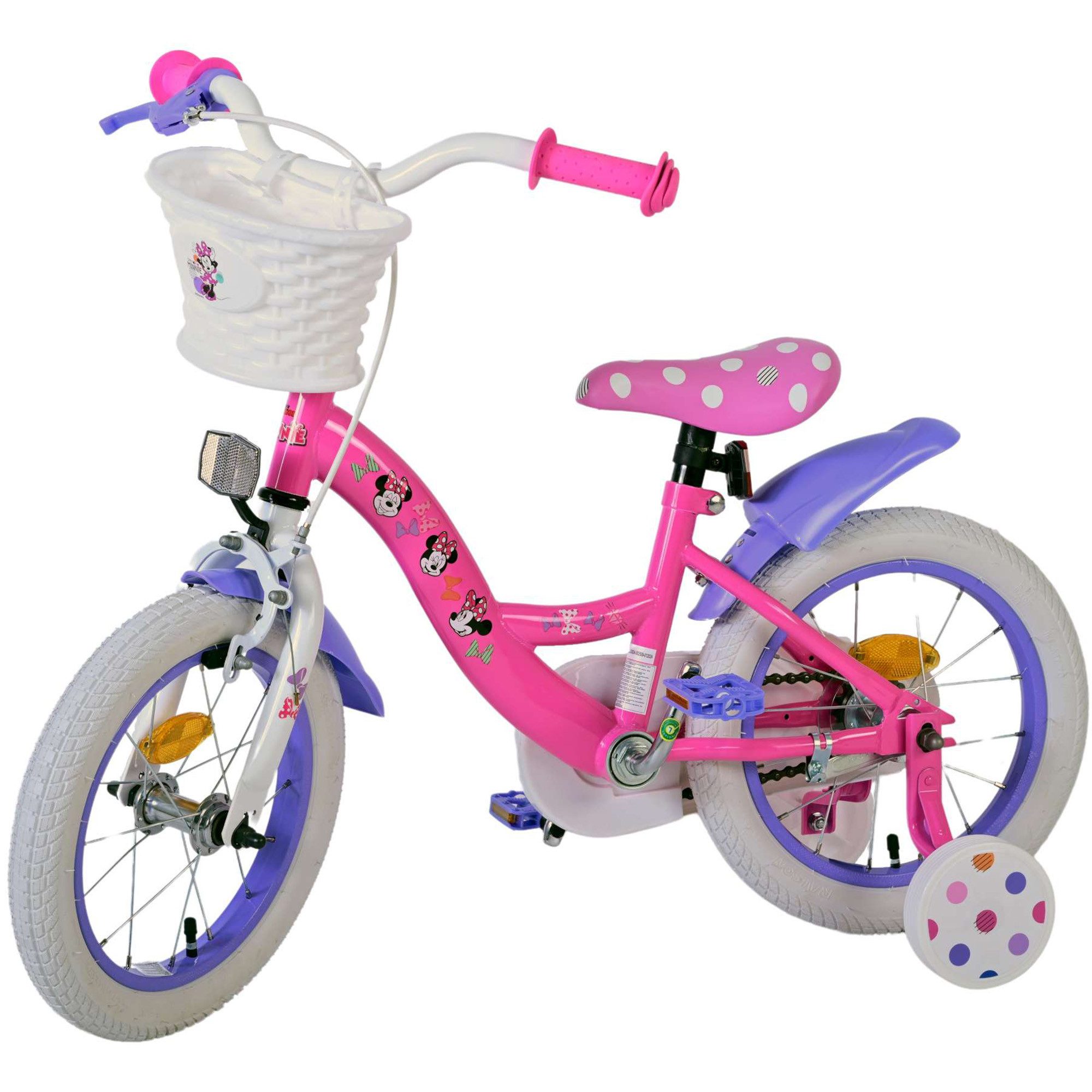 Disney Kinderfahrrad Minnie Cutest Ever!, 1 Gang, ohne Schaltung, Disney Minnie Cutest Ever! Kinderfahrrad 14 Zoll ab 3,5 100-115cm