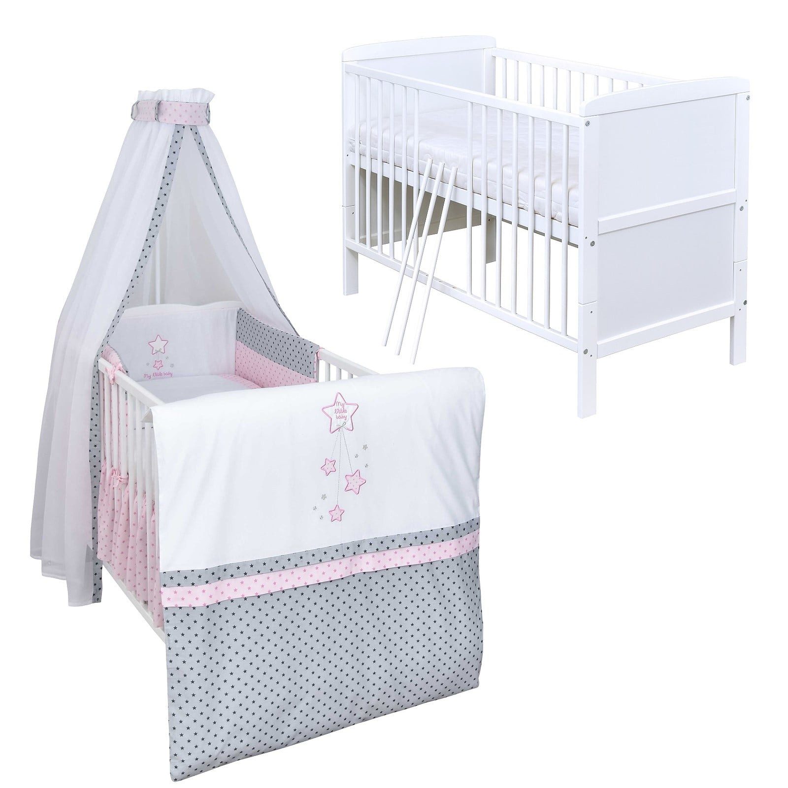 Komplettbett Babybett Natalie Komplettset Beißschienen