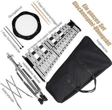 COSTWAY Glockenspiel 30 Noten Handpercussion, mit höhenverstellbarer Ständer