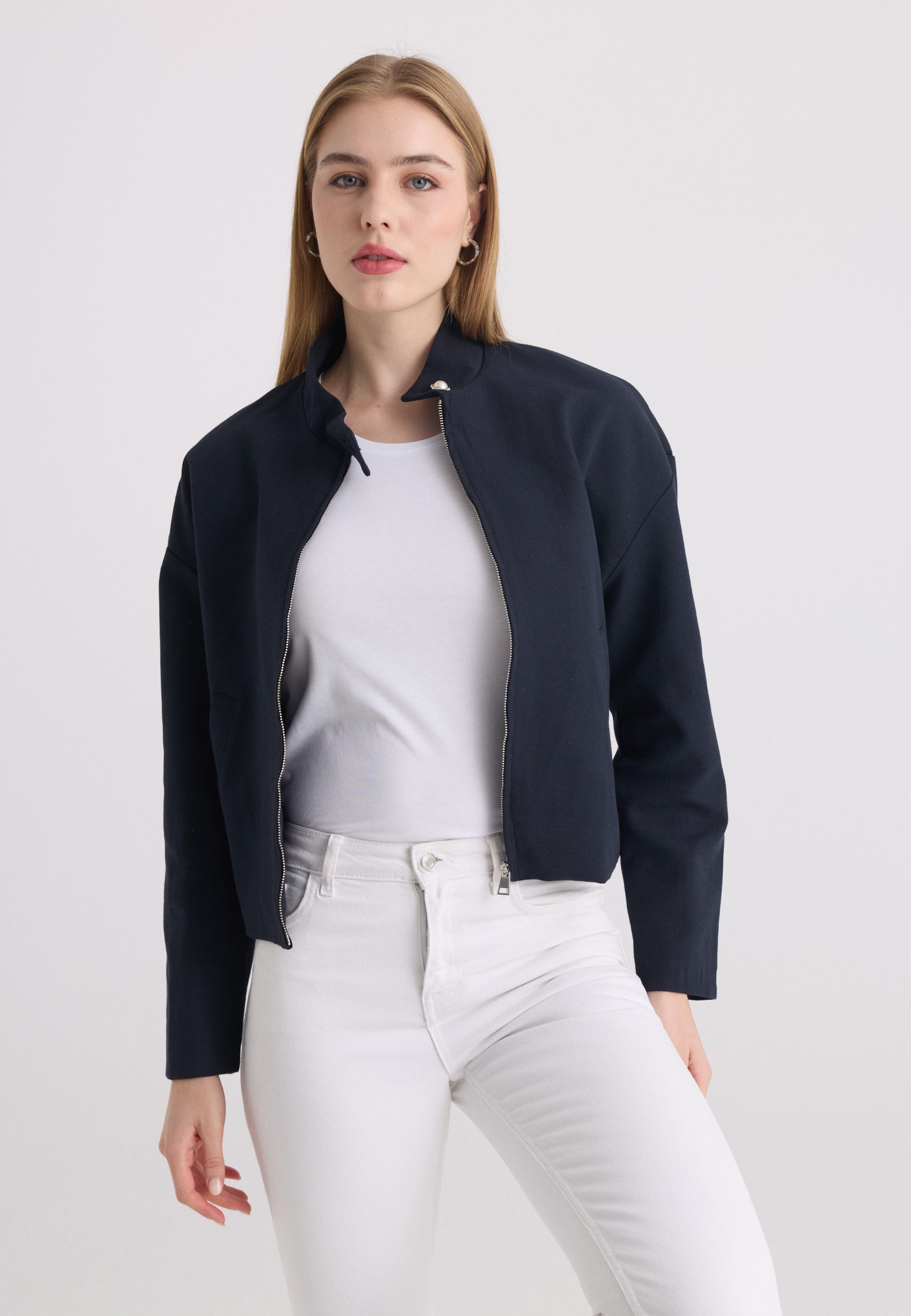 Felix Hardy Blouson Jacke aus Baumwoll-Leinen-Mix