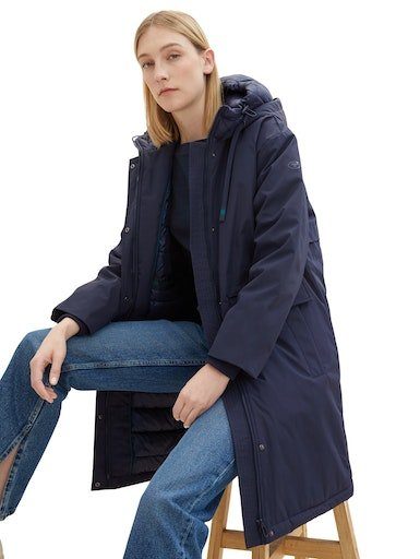 TOM TAILOR Parka mit gestepptem auch Kapuze Inlay - in blue captain sky der