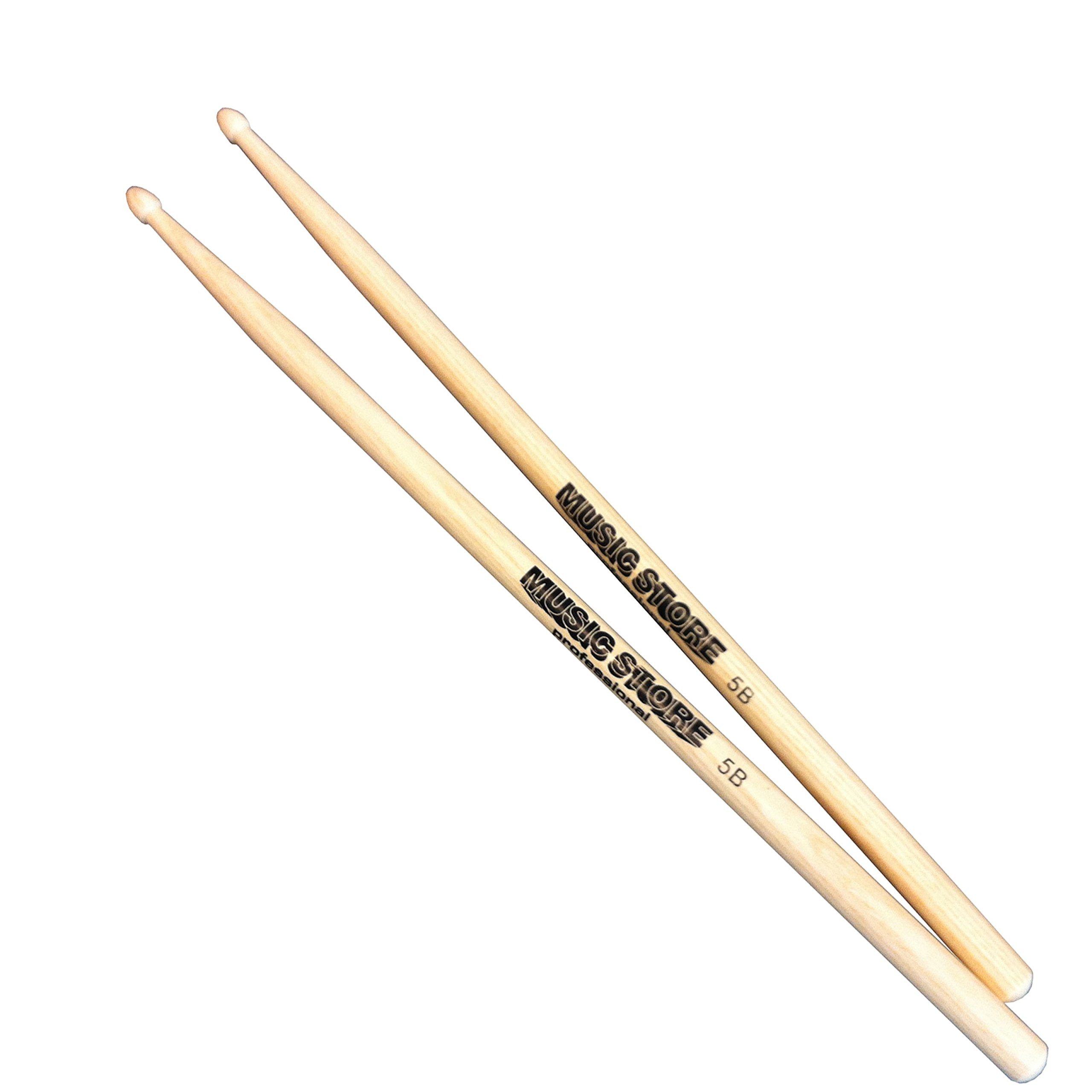 MUSIC STORE Drumsticks (5B Maple Sticks Wood Tip, Sticks, Beater und Mallets, Drumsticks Holztip), 5B Maple Sticks, Wood Tip