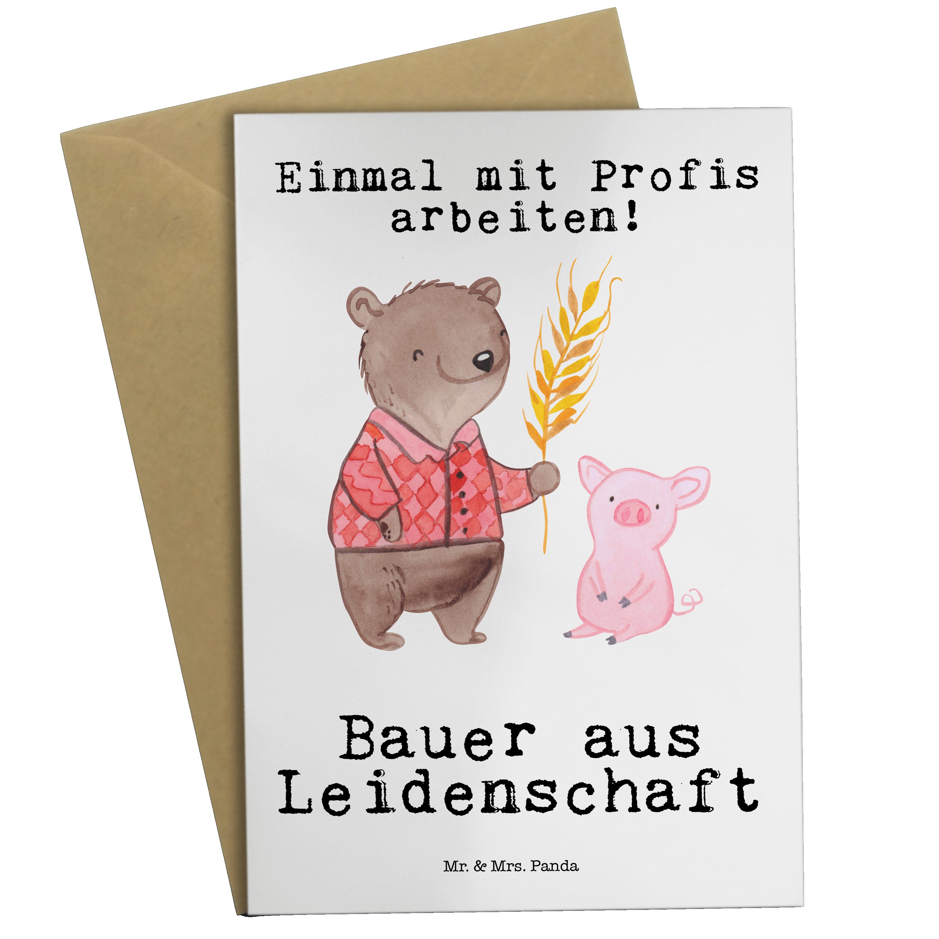 Mr. & Mrs. Panda Grußkarte »Bauer aus Leidenschaft Weiß Geschenk