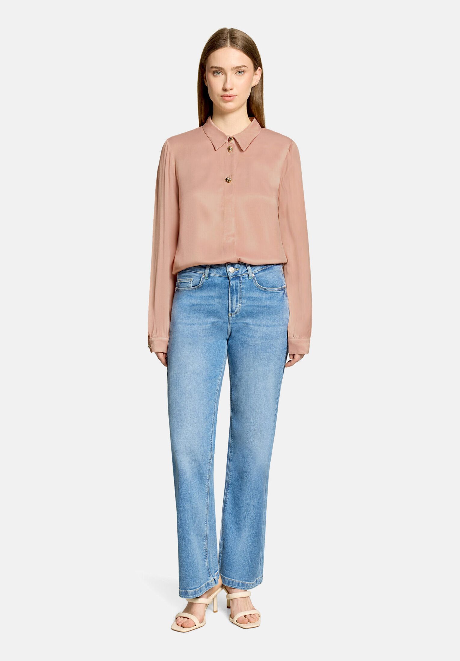 Cartoon Satinbluse Damen mit Knöpfen
