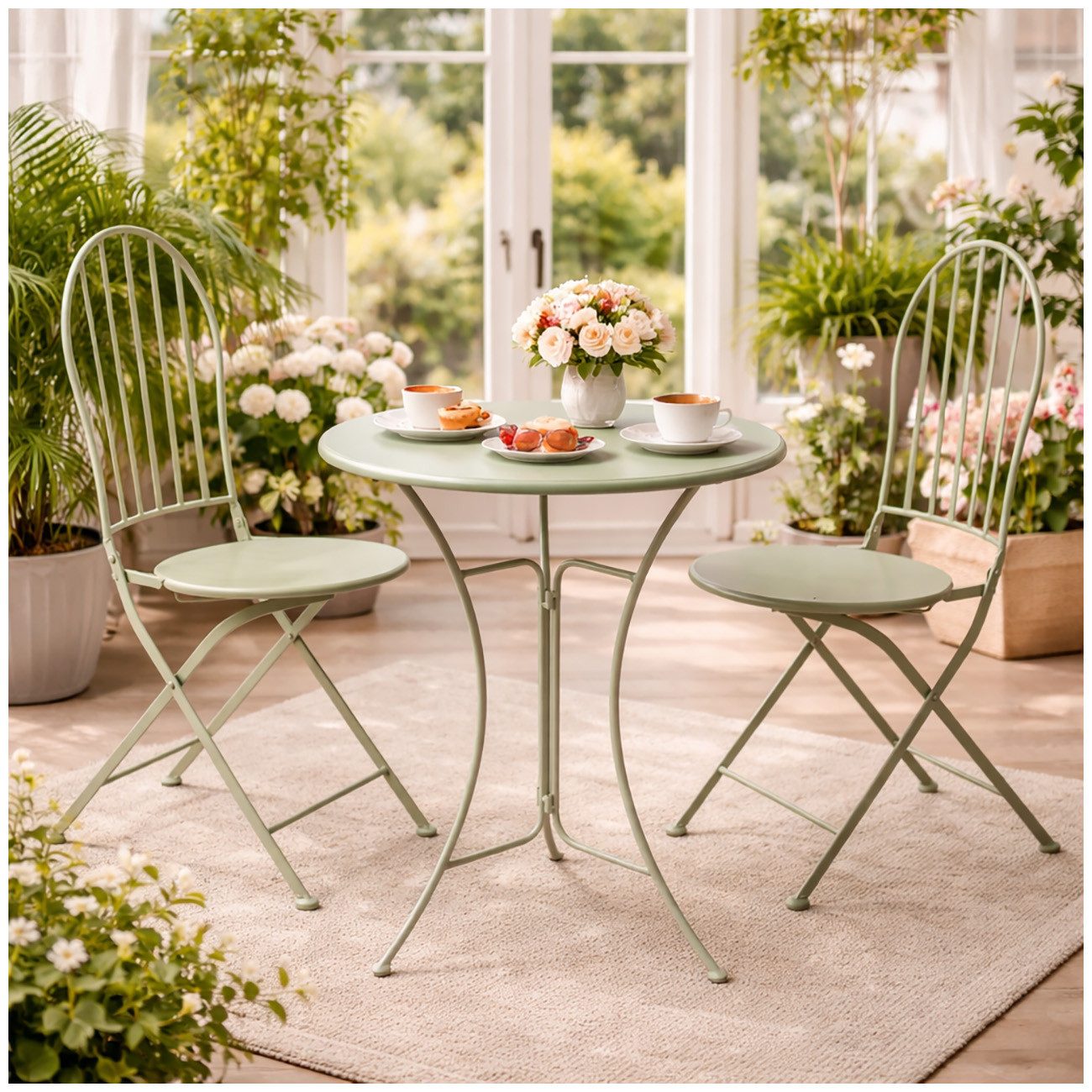 HTI-Living Gartentisch Gartentisch Ivy Metall Grün (Stück, 1-St., 1 Gartentisch)