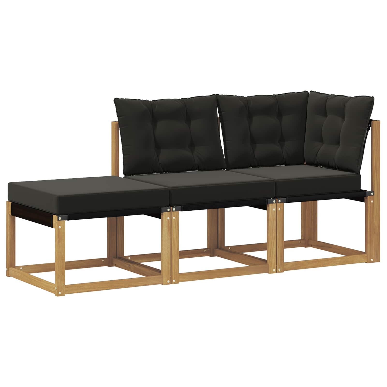 vidaXL Sofaelement Sectional Sofa Einheiten mit Kissen 3 Stück Weiß (3 St)