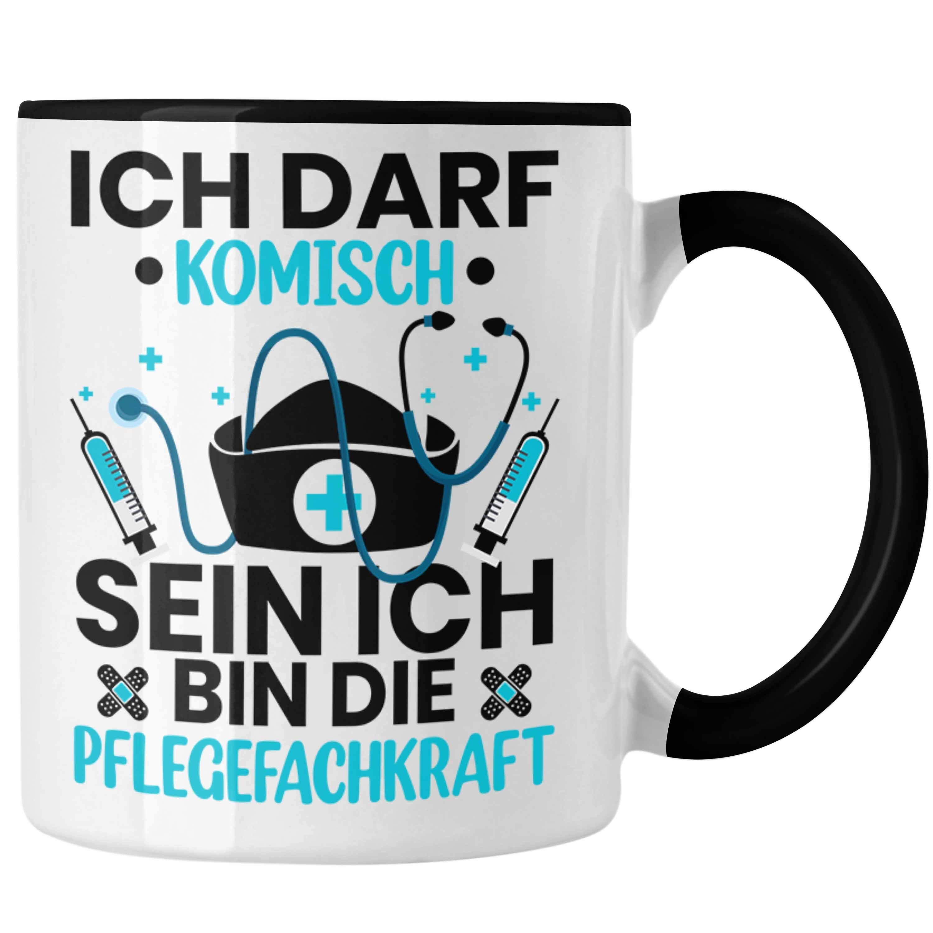 Trendation Tasse Trendation - Pflegefachfrau Ausbildung Tasse Geschenke Zubehört Pflegefachkraft Lustiger Spruch Schwarz