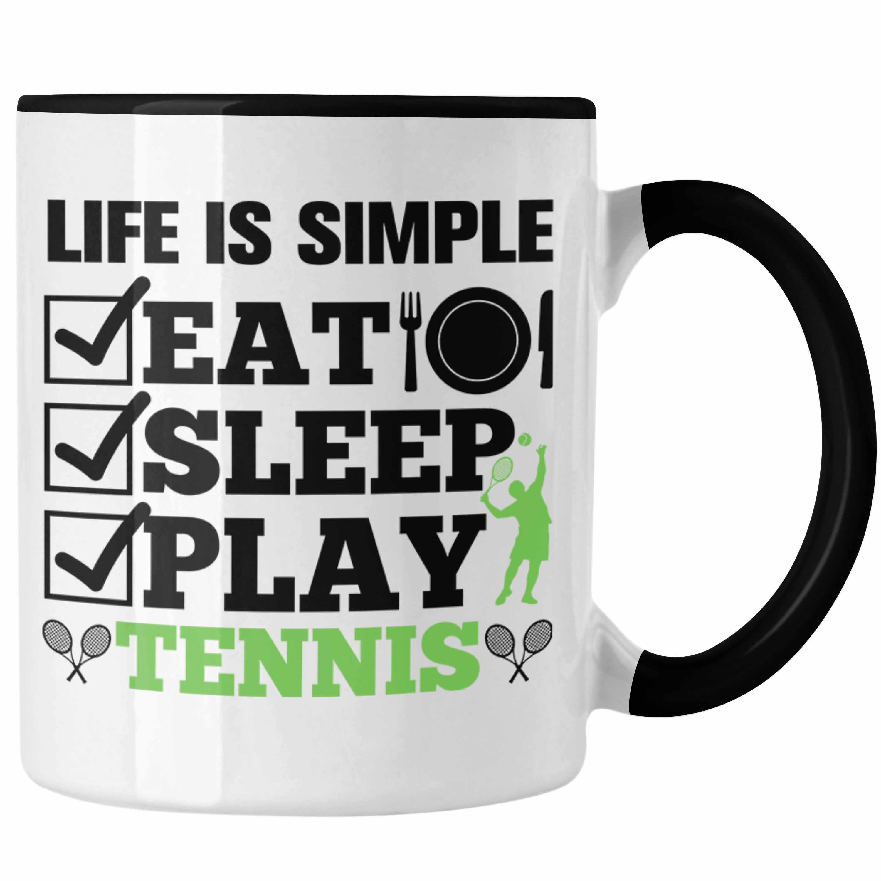 Kann rabattiert werden Trendation Tasse Trendation - Tennis Männer Tennis mit für Sleep Geschenk Schwarz Spruch Eat für Frauen Tennisspieler Tasse