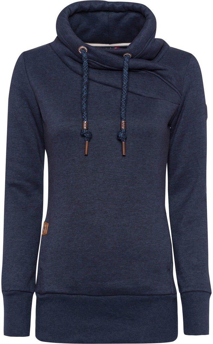 Ragwear Plus Sweatshirt NESKA PLUS mit asymmetrischem Schalkragen 2028 NAVY