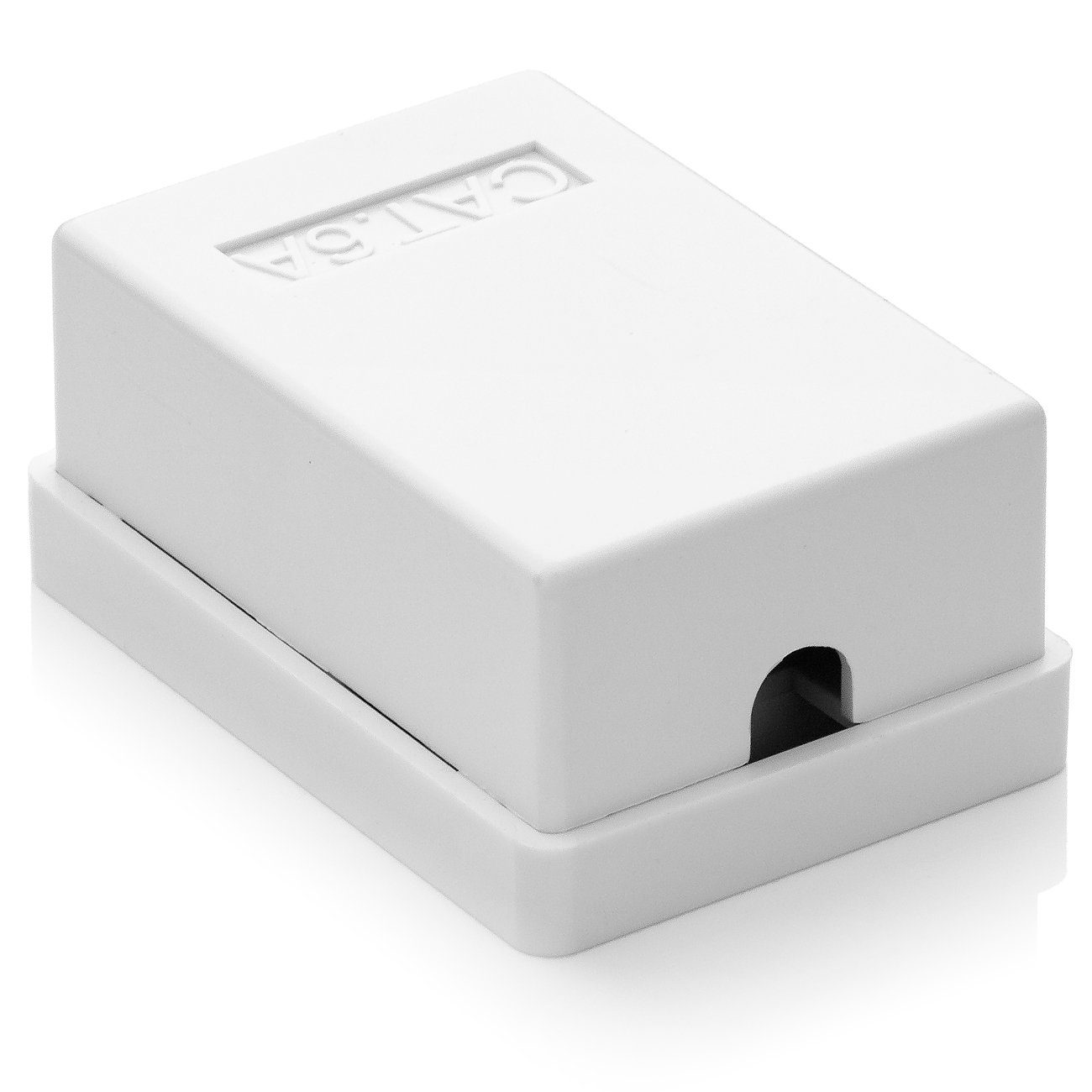 deleyCON deleyCON CAT 6a Netzwerkdose 1x RJ45 Buchse FTP geschirmt Aufputz 1 Netzwerk-Adapter