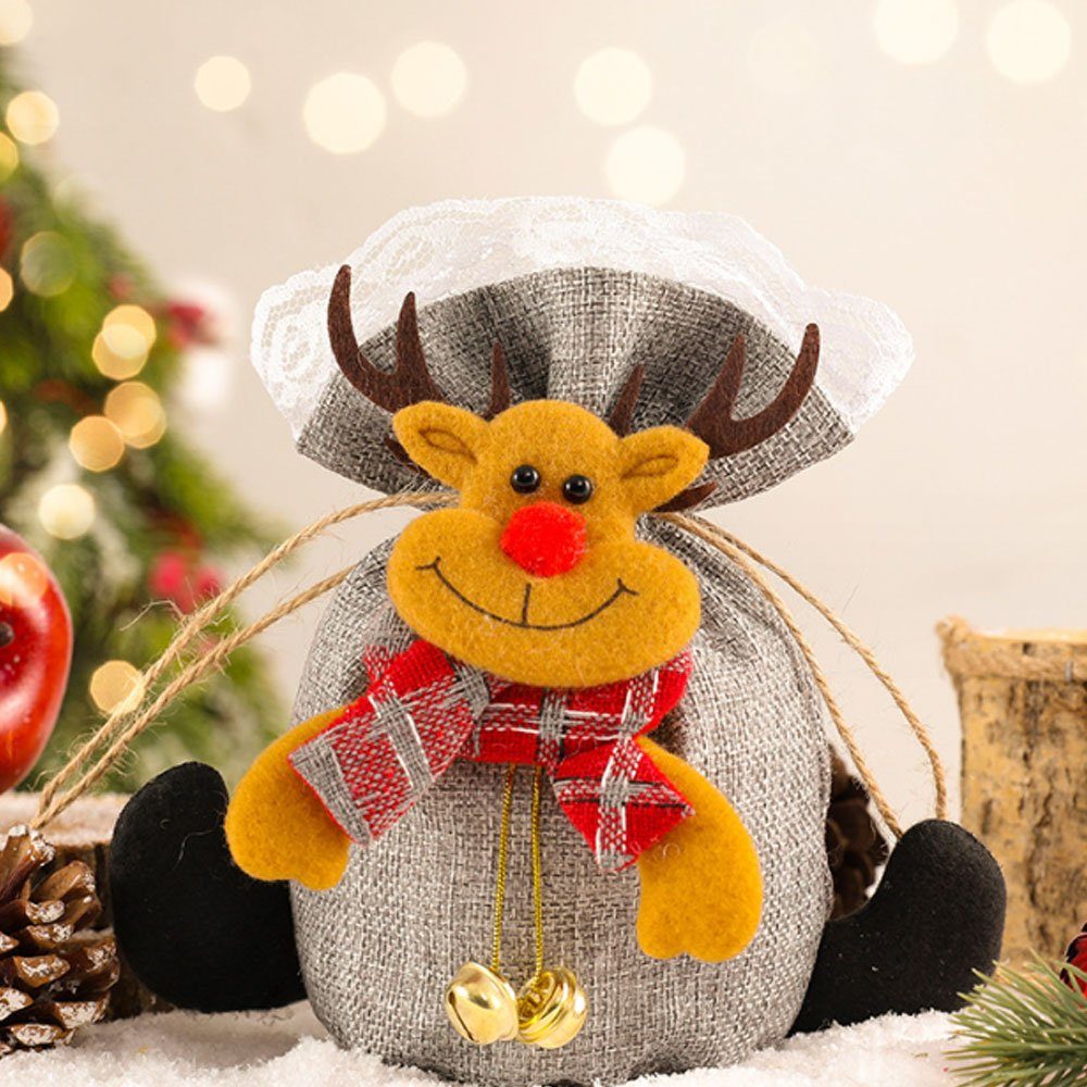 geschenktüte für Weihnachtsfeier 3-tlg Glückstasche, AUzzO~ Apfeltasche Weihnachtsdekoration Süßigkeiten Geschenkpapier Weihnachten für