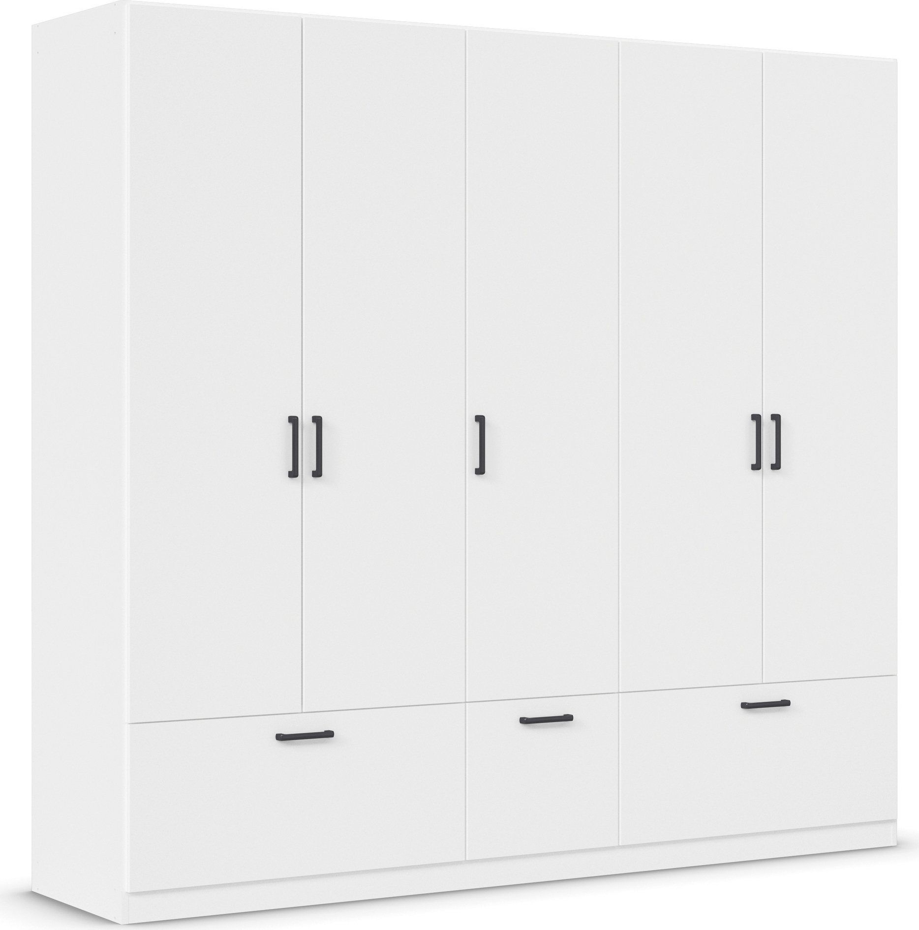 rauch Drehtürenschrank Kleiderschrank Schrank Garderobe Wäscheschrank BARI mit Schubkästen und modernem Griff in Graumetallic MADE IN GERMANY