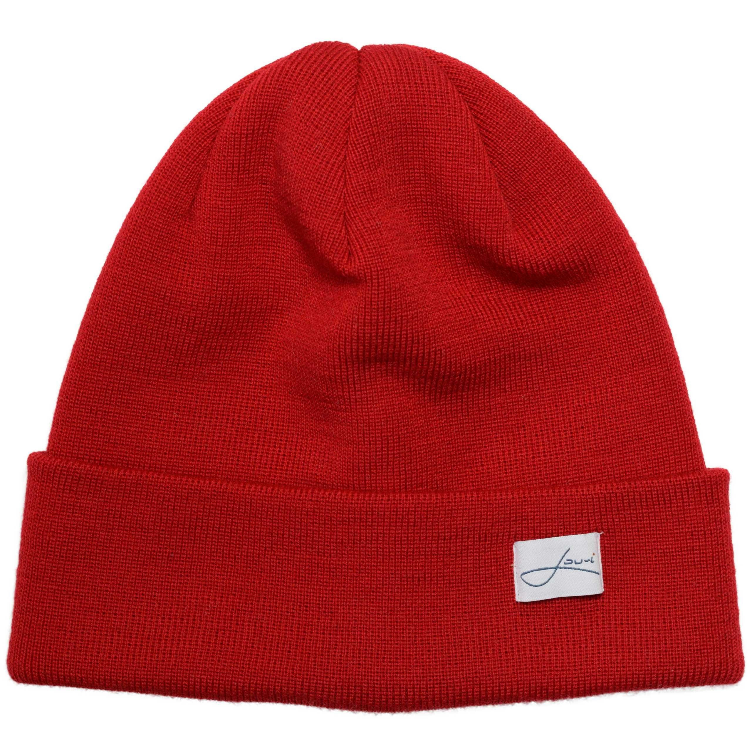 Lou-i Beanie Mütze aus Schurwolle (Merino) Made in Germany Rot