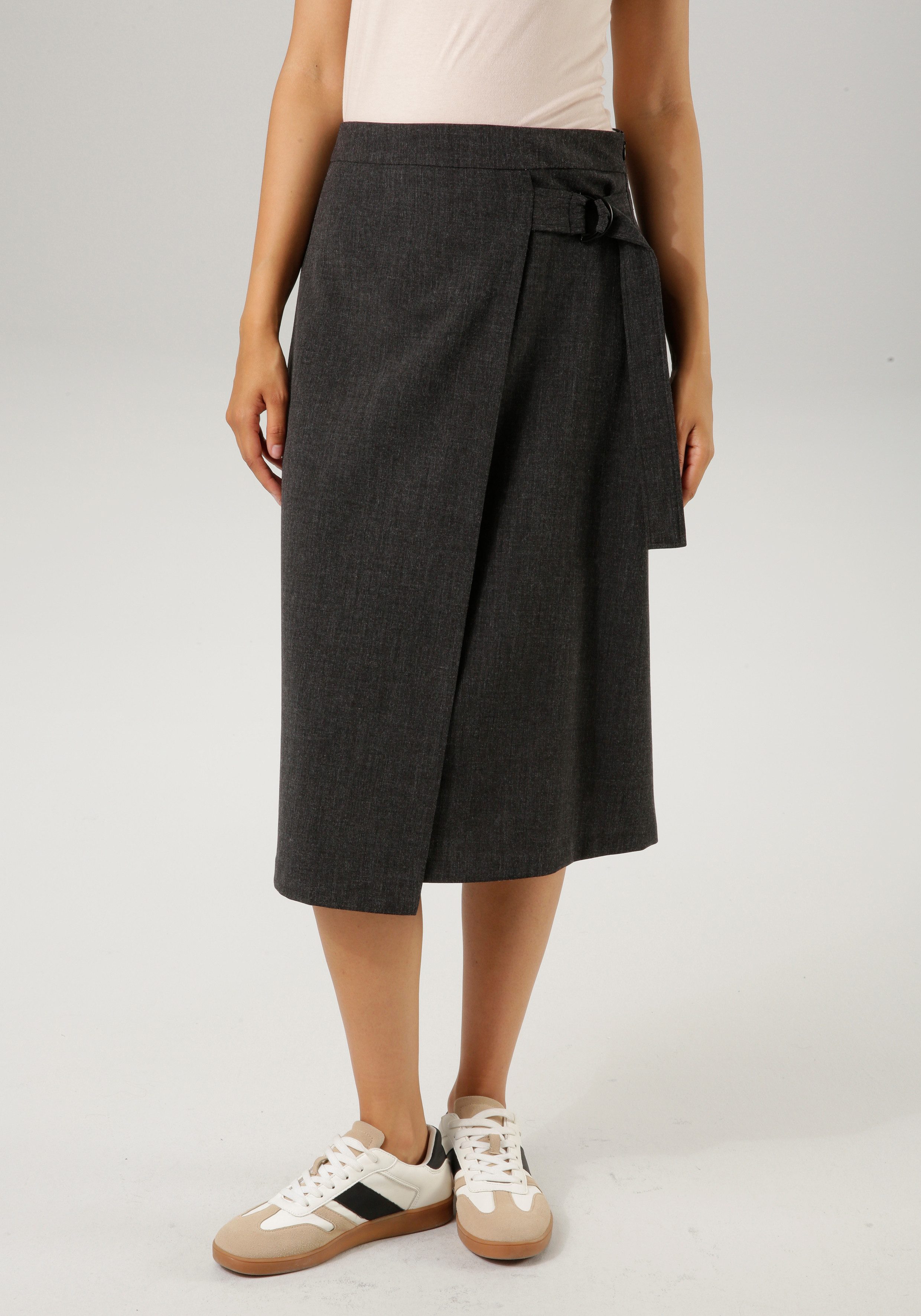 Aniston CASUAL Midirock mit dekorativer Schnalle günstig online kaufen