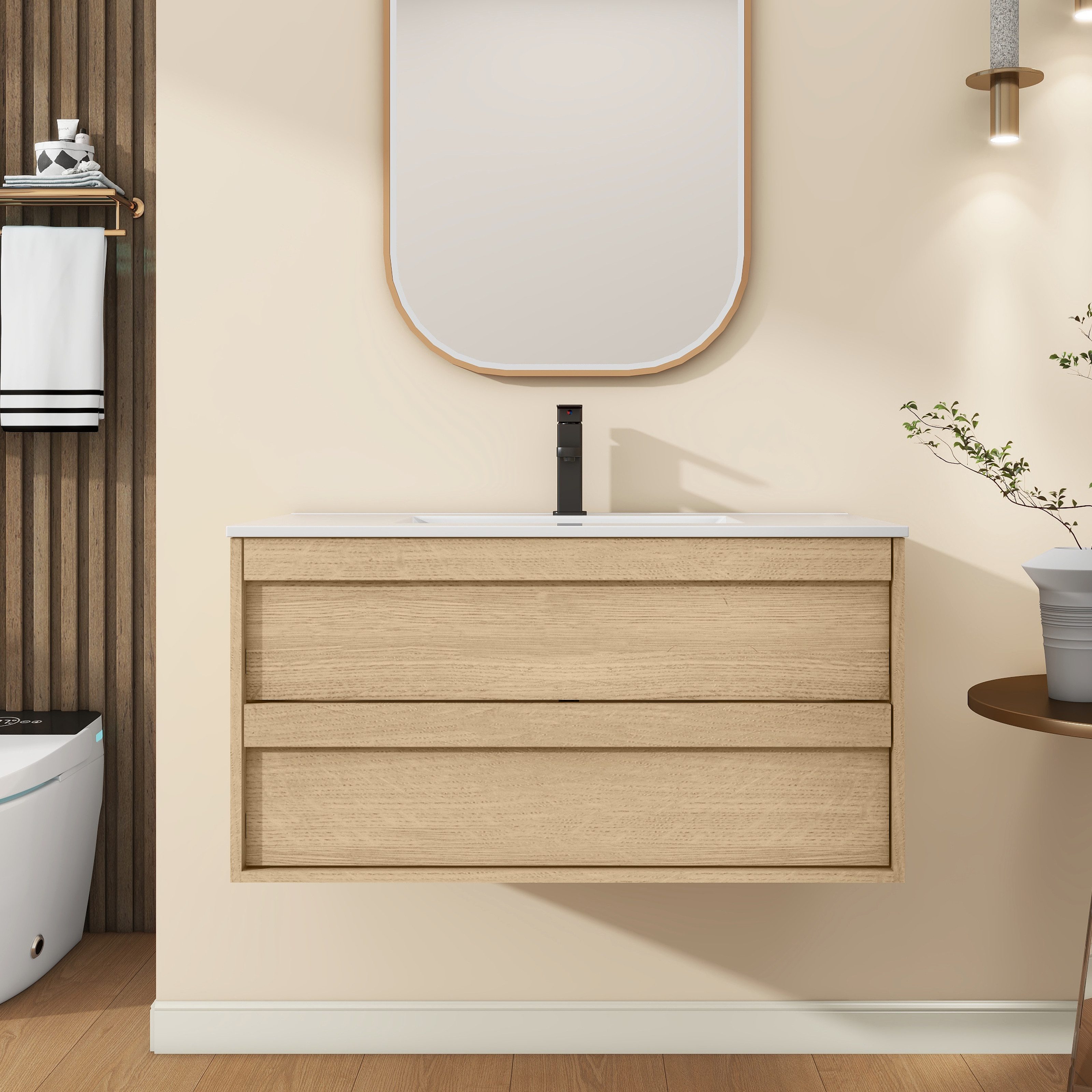 UEV Waschtisch mit Unterschrank, Waschbeckenunterschrank 90cm günstig online kaufen