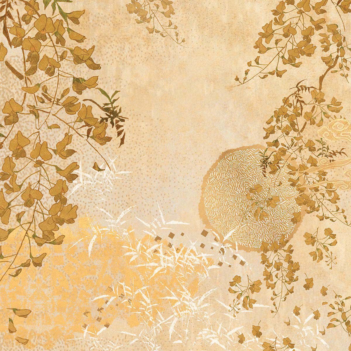 Garnier Thiebaut Stoffserviette Салфетки (4x Set) Soleil d´or Doré 45x45 cm, (4 St)