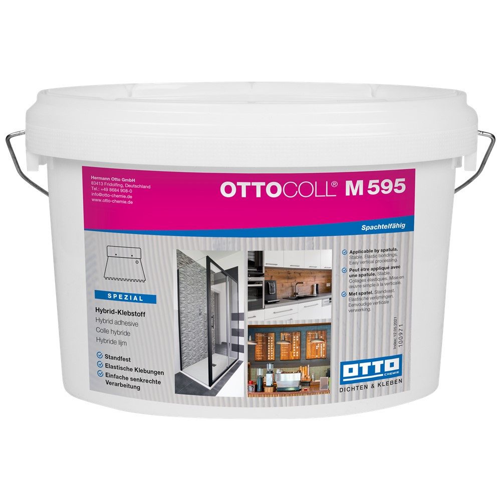 OTTO-Chemie Montagekleber OTTOCOLL M595 Hybrid-Klebstoff für flächige Klebungen - 5kg Eimer, Haftet auf feuchten Untergründen