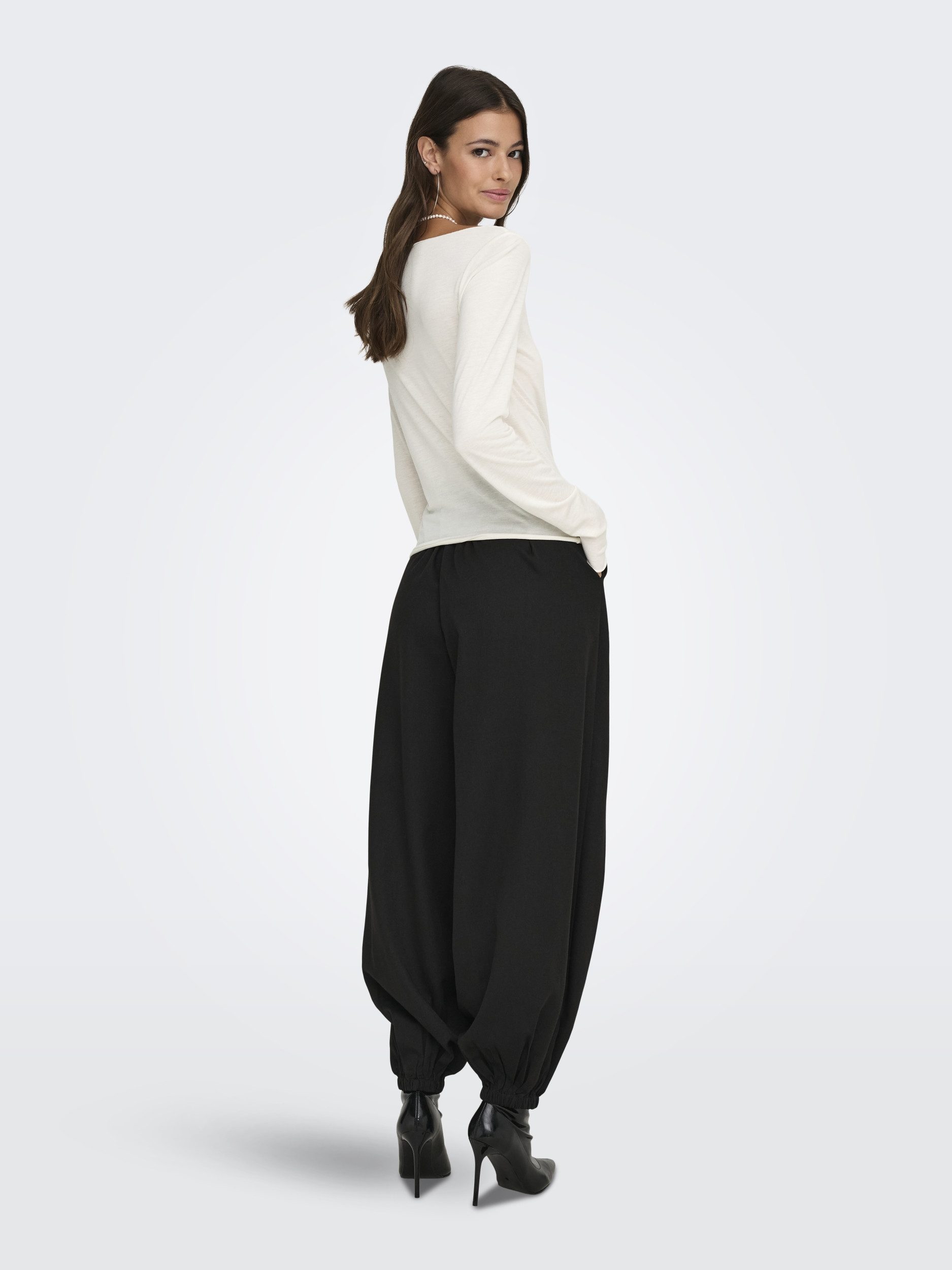 JDY T-Shirt JDYSUMA WOOLBLEND L/S BOATNECK TOP, Cloud Dancer