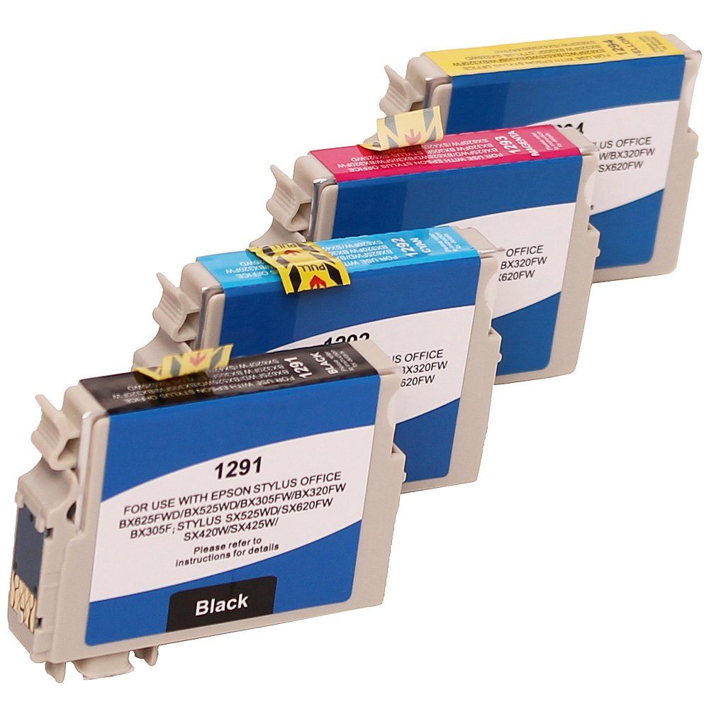 ABC Tintenpatrone (set 4x kompatibel für Epson Stylus BX305F BX305FW T22 S22 SX125 SX130, 30 SX230 SX235 SX235W SX420W SX425W SX430W SX435W SX438W SX440W SX445W)