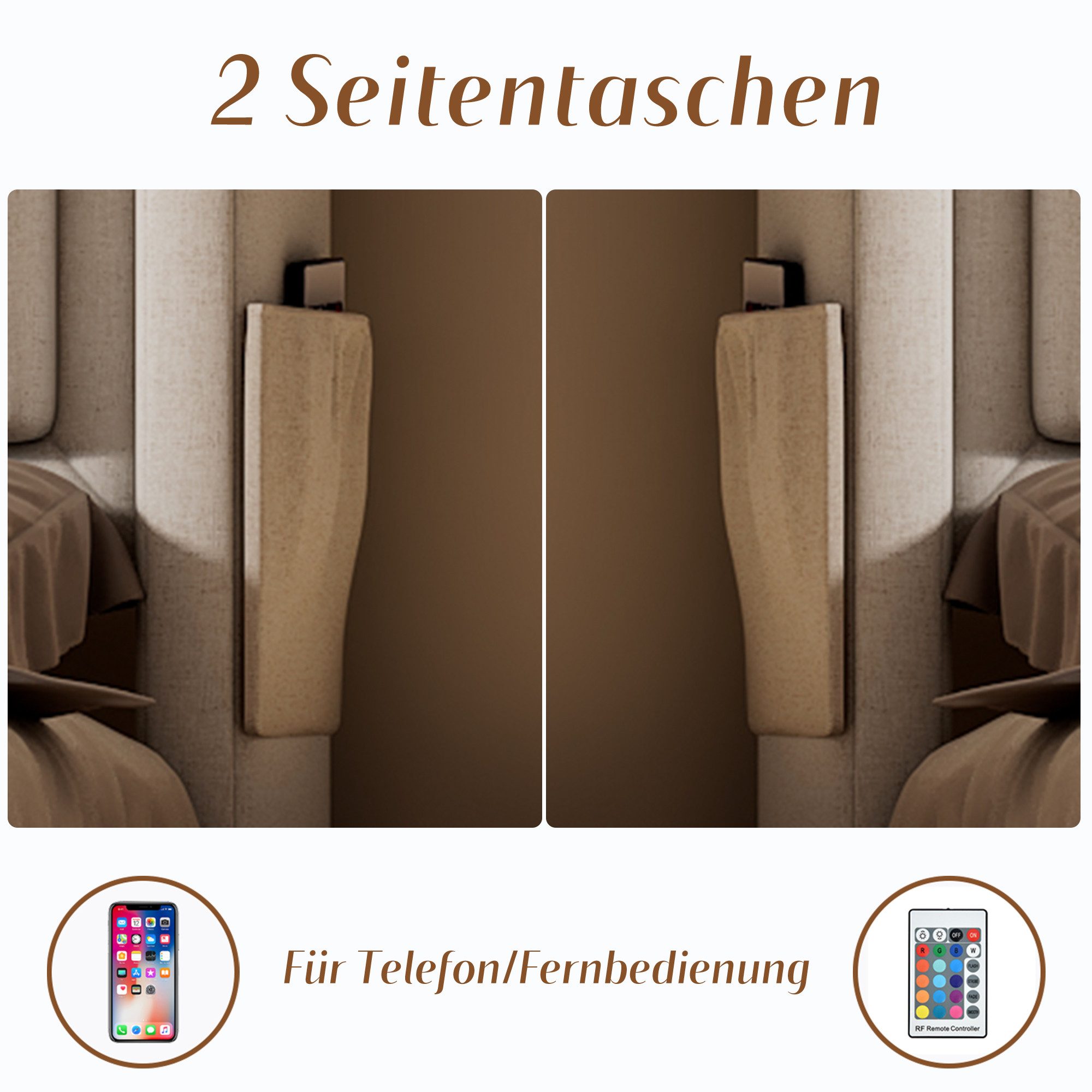 Flieks Polsterbett, LED Doppelbett 160x200cm mit Ladefunktion und 4 Schubla günstig online kaufen