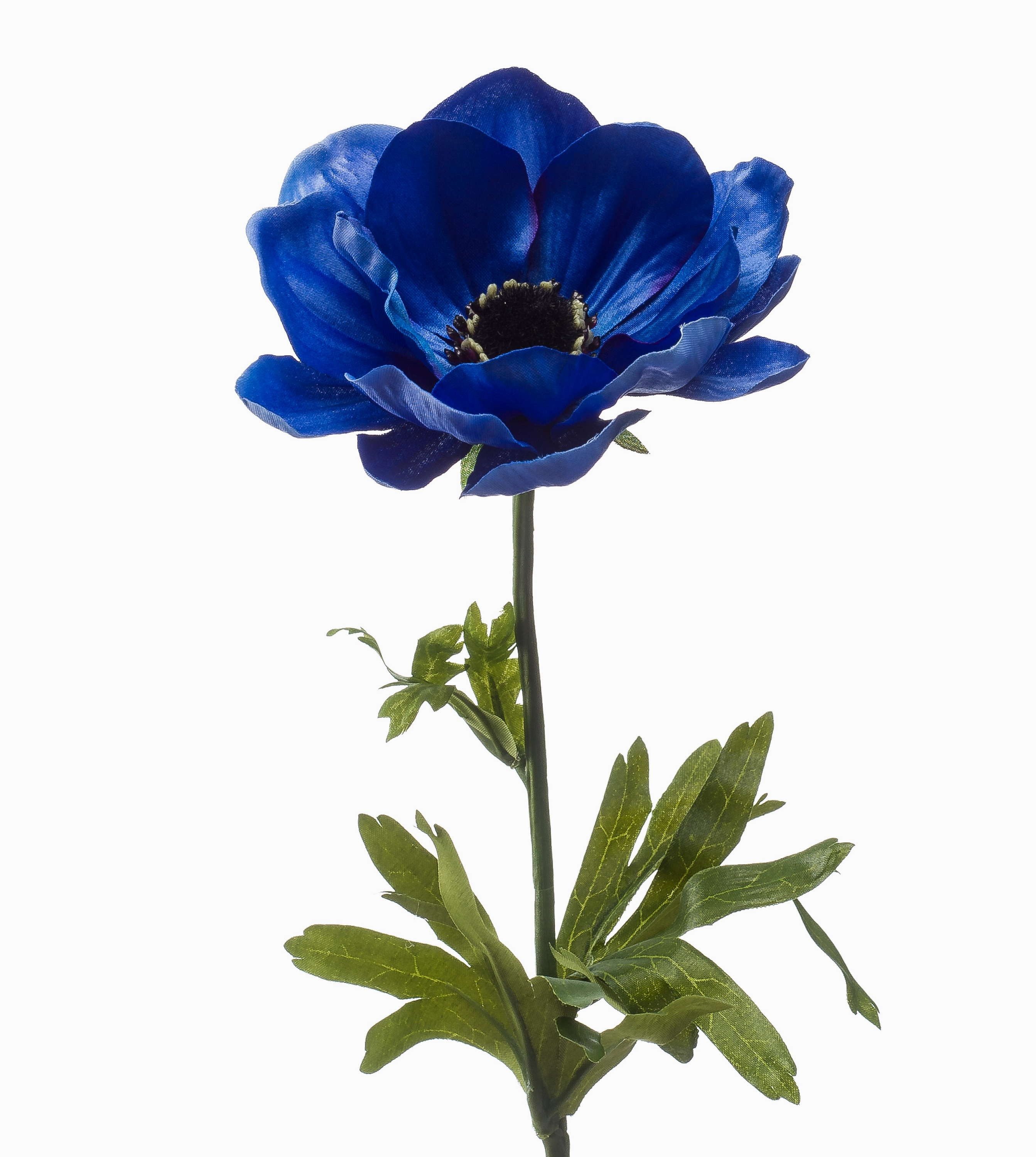 Kunstblume Künstliches Windröschen URASSAYA, dunkelblau, 45cm Anemone, artplants, Höhe 45.0 cm