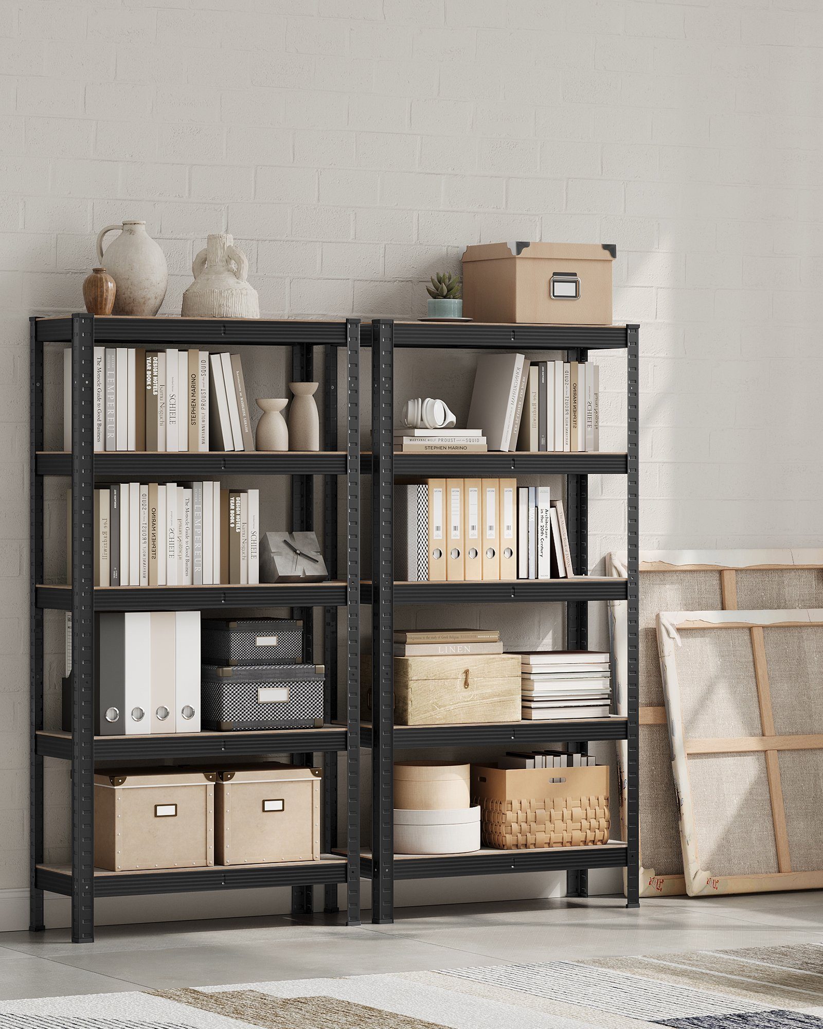 SONGMICS Standregal Bücherregale, 2-tlg., Bücherregale, Küchenregale,5 Abla günstig online kaufen