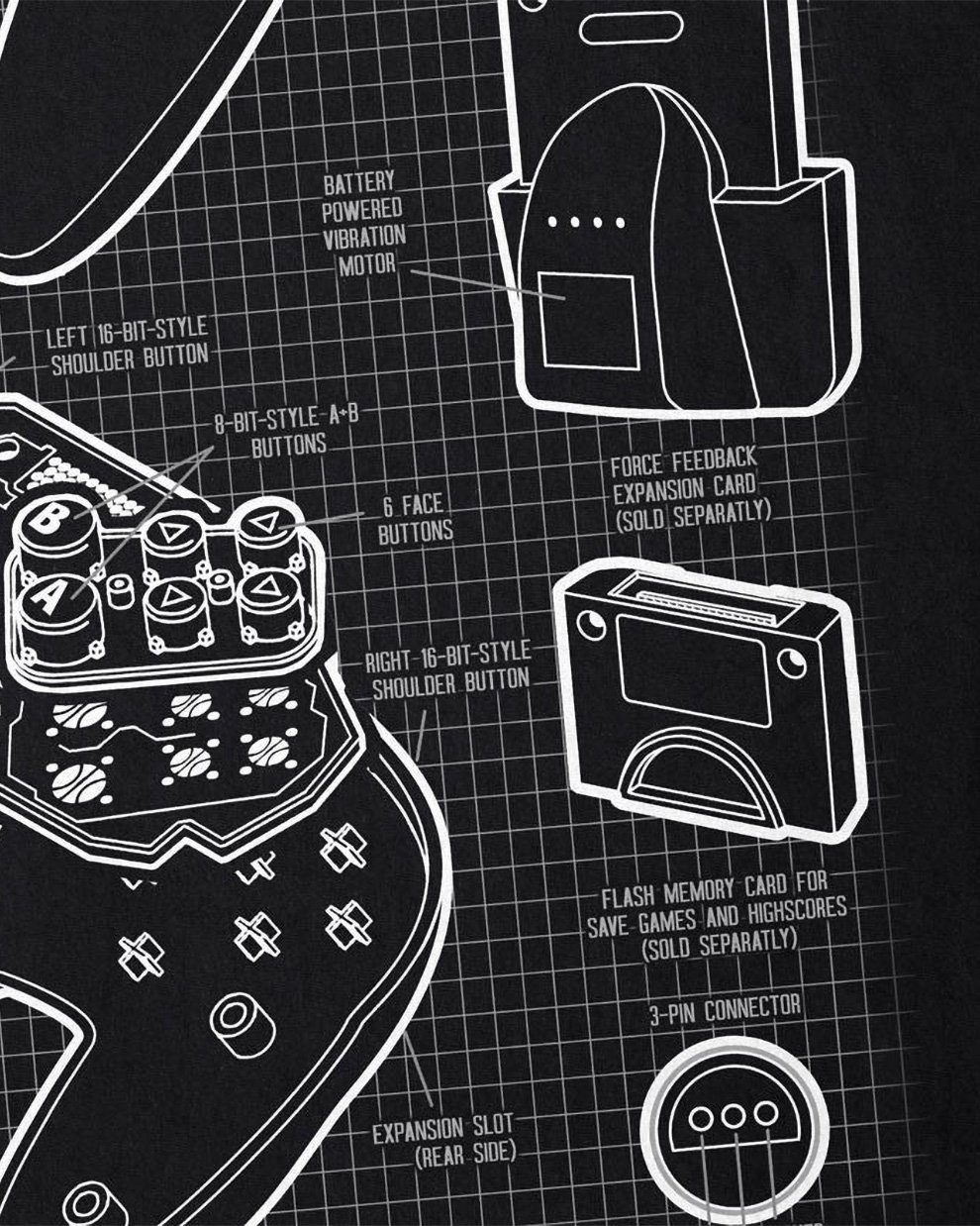 style3 Print-Shirt Herren T-Shirt N64 controller classic nes nintendo schwarz kart gamer Blaupause 64 mario