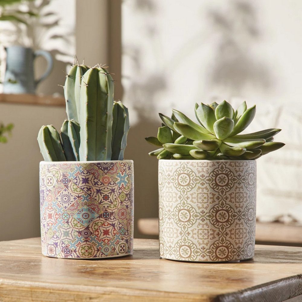 Thumbnail - Home-trends24.de Blumentopf Blumentopf Mosaik Blumentöpfe Pflanztopf Terracotta Pflanzer 2er Set (2 St)