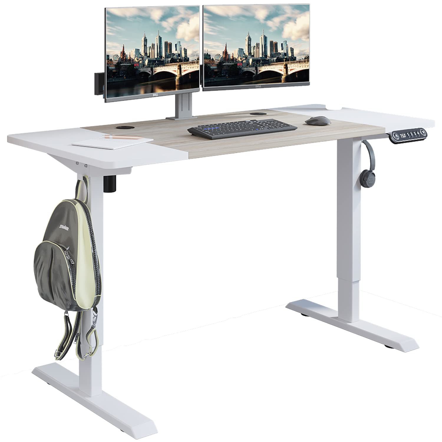 IvyIvy Gamingtisch höhenverstellbarer schreibtisch elektrisch Computertisch 140x60 cm (1-St), 360° drehbare Lenkrollen