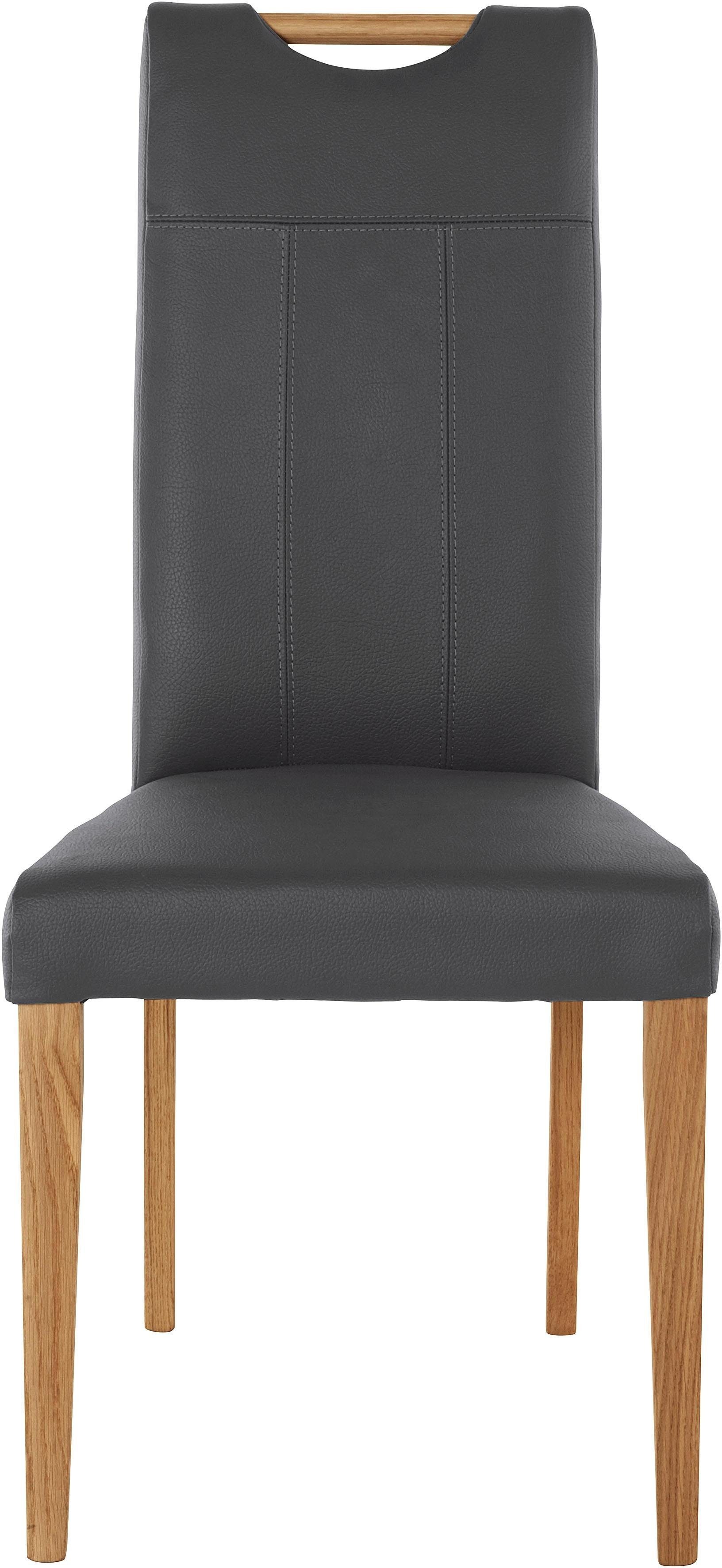 Home affaire Esszimmerstuhl Roberta (Set, 2 St), mit Bezug aus Echtleder un günstig online kaufen