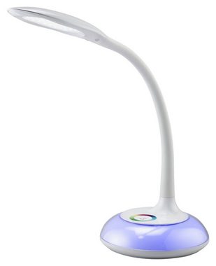 casa NOVA LED Schreibtischlampe RAY, 2-flammig, H 55 cm, Weiß, Kunststoff, Dimmfunktion, RGB-Farbwechsel, Touchsensor, LED fest integriert, Neutralweiß