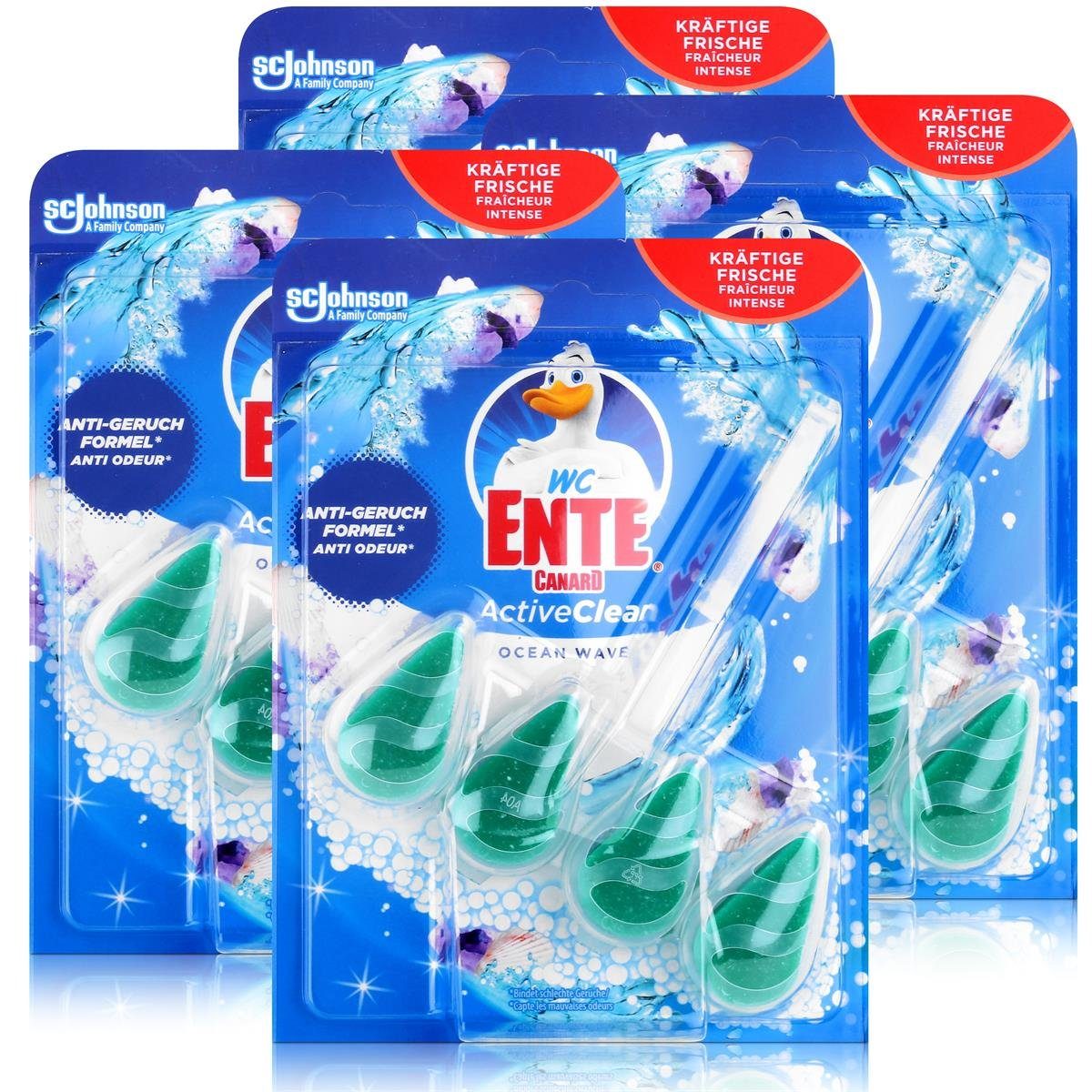 WC Ente ActiveClean Einhänger Ocean Wave 38,6g WC-Frische (4er Pack) WC-Reiniger